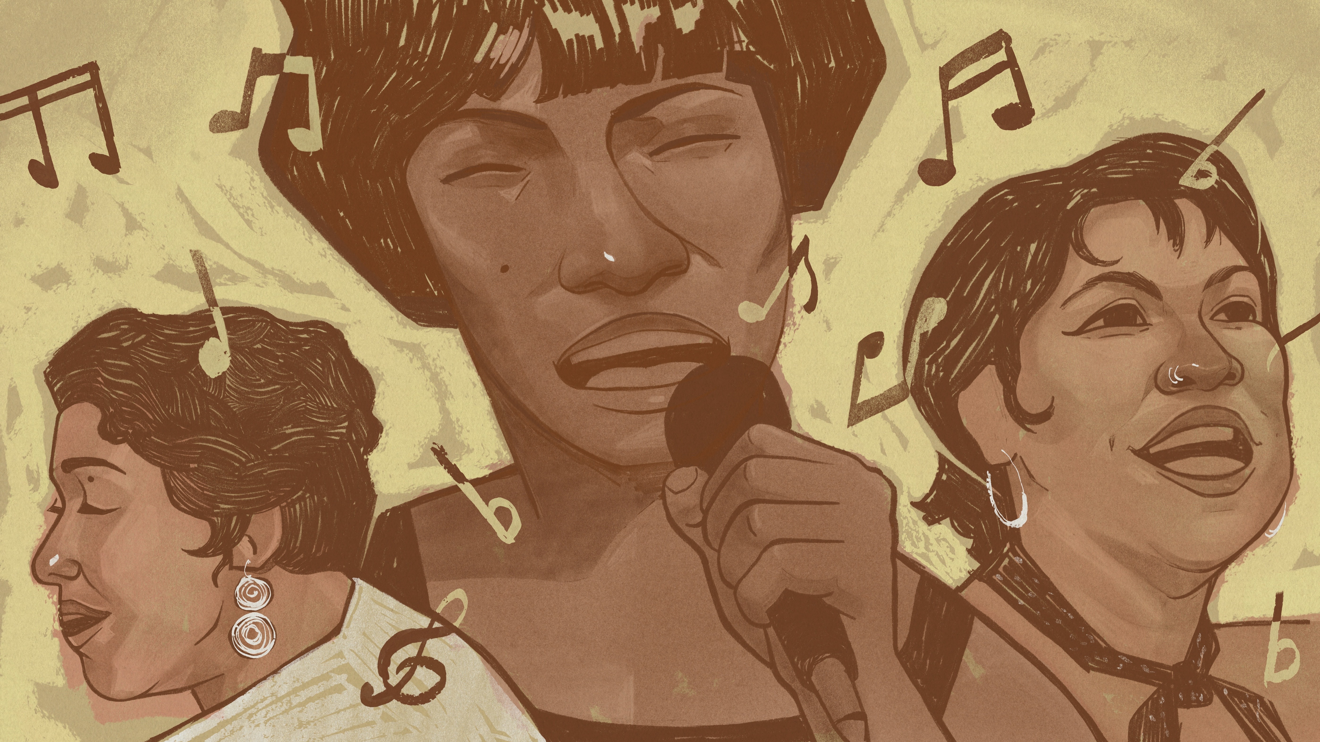 A generation of contemporary artists are drawing on the lessons of the past to reimagine the classic bolero. Left to right: Olga Guillot, La Lupe, and Doris Anahí