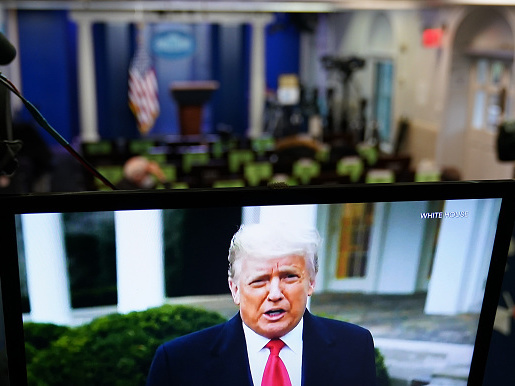 Late on the afternoon of Jan. 6, 2021, then-President Donald Trump affectionately addressed insurrectionists at the U.S. Capitol from the White House. The House select committee investigating the siege says the then president failed to act for hours — instead &quot;gleefully&quot; watching TV. (AFP via Getty Images)