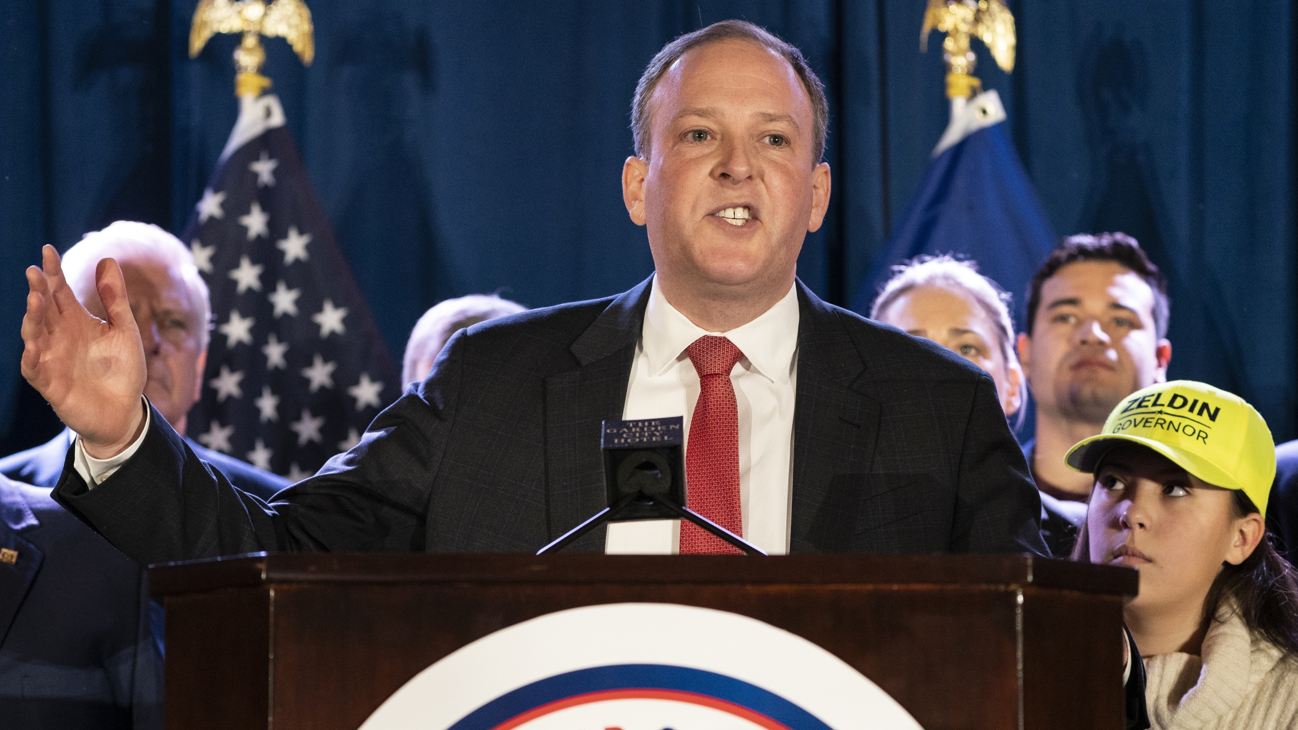 Republican N.Y. governor candidate Lee Zeldin was attacked at an event but not injured