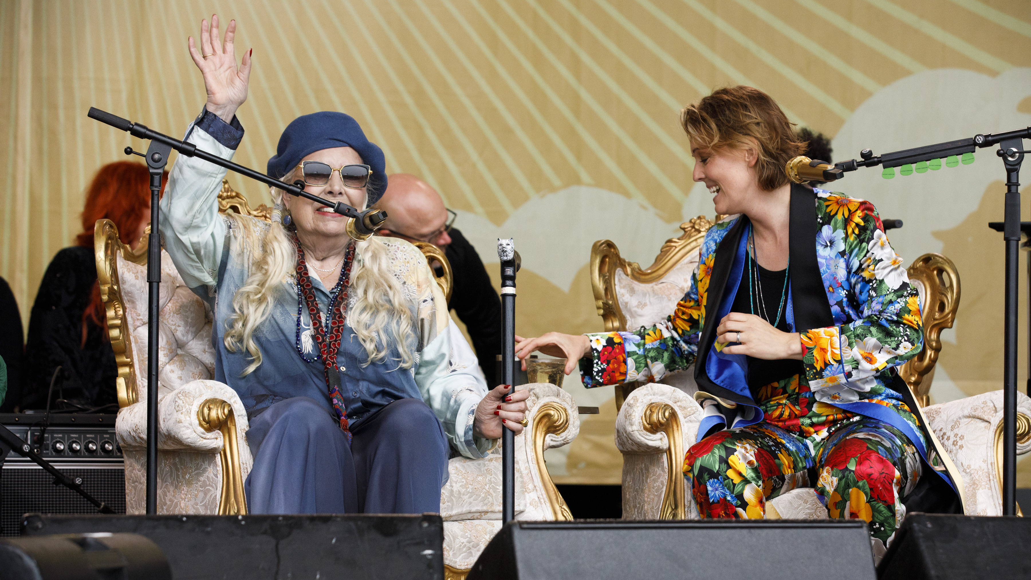 Joni Mitchell sings, steals show with surprise Newport Folk Festival concert