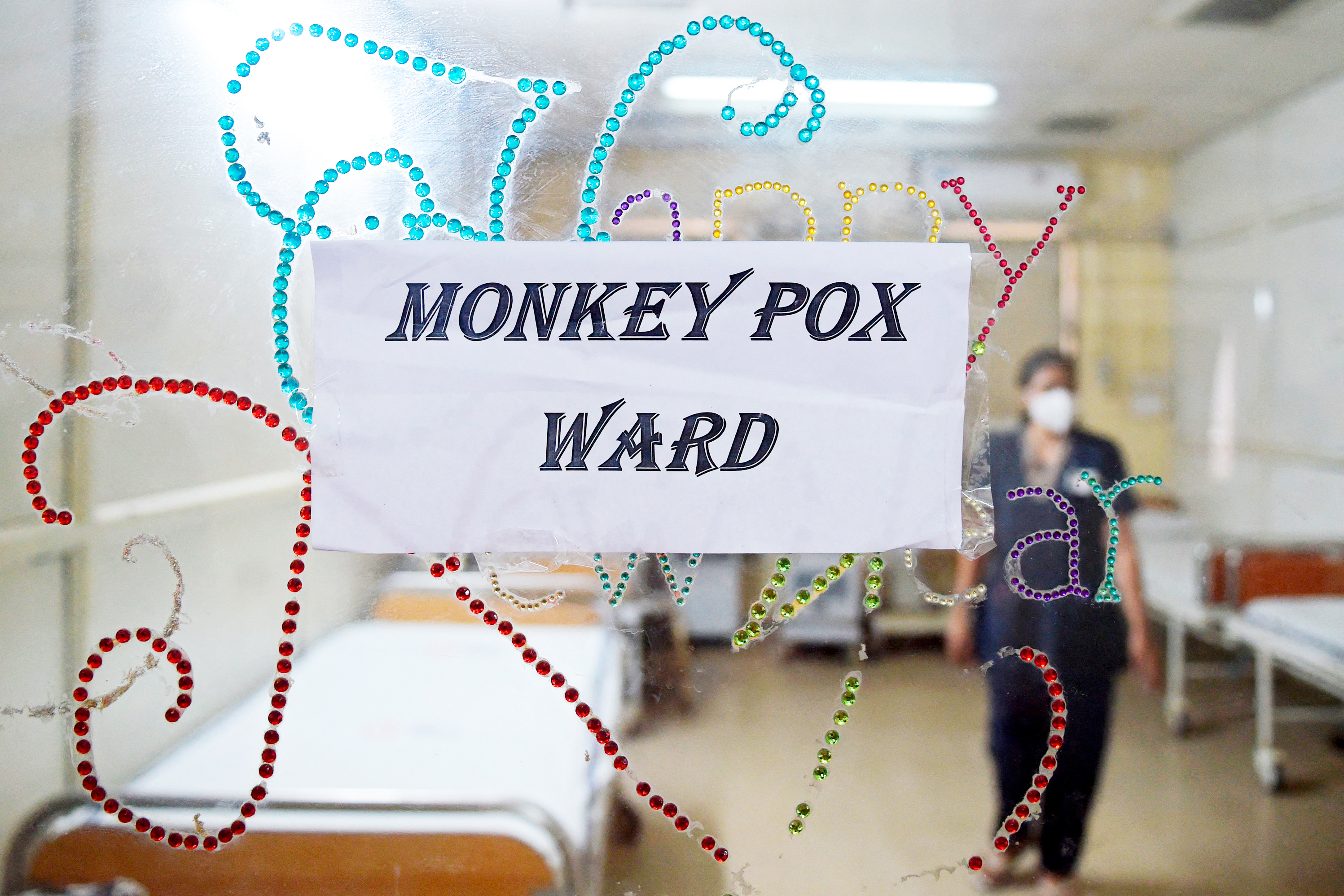A health worker walks inside an isolation ward for monkeypox patients at a hospital in Ahmedabad, India. (Sam Panthaky/AFP via Getty Images)