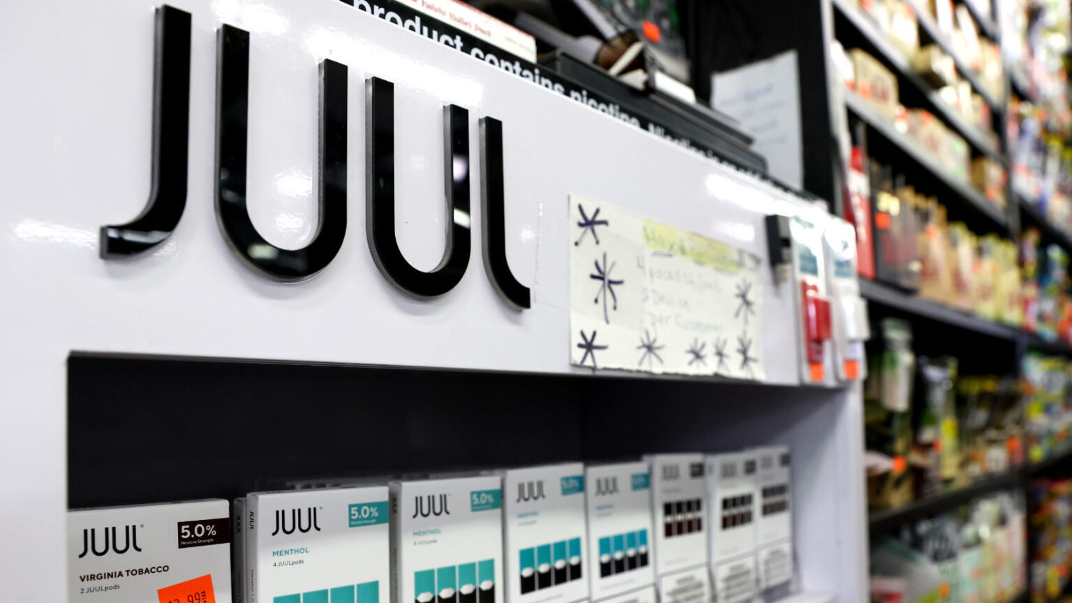 Packages of Juul e-cigarettes are displayed for sale. (Getty Images)