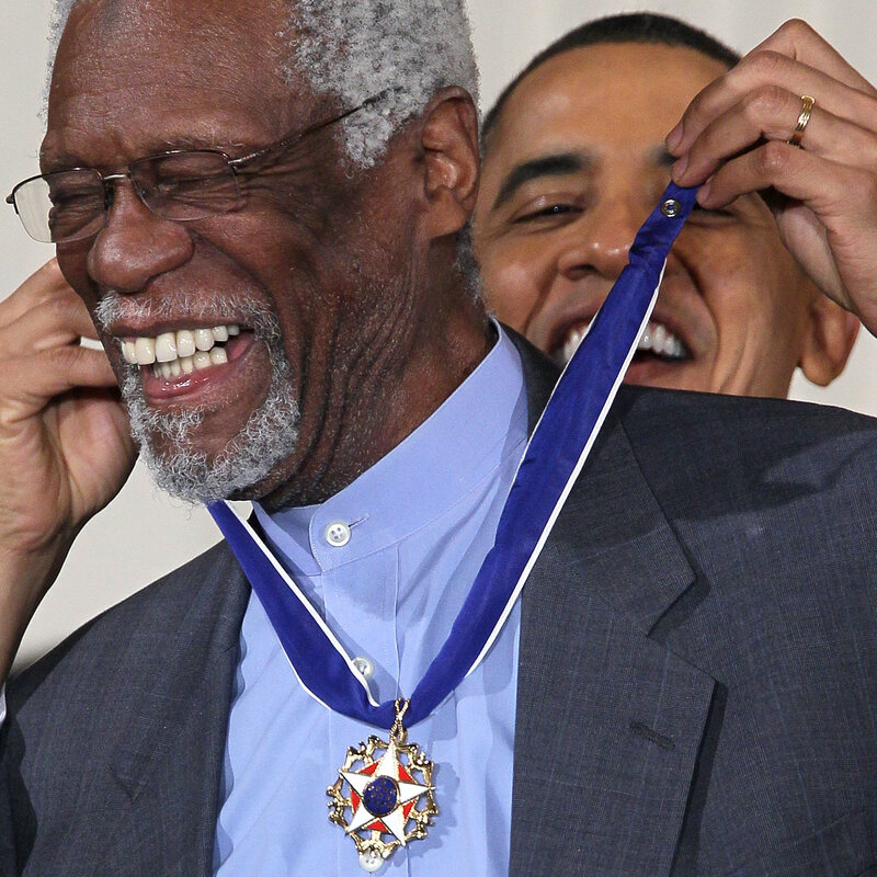 Bill Russell's No. 6 is being retired across the NBA : NPR