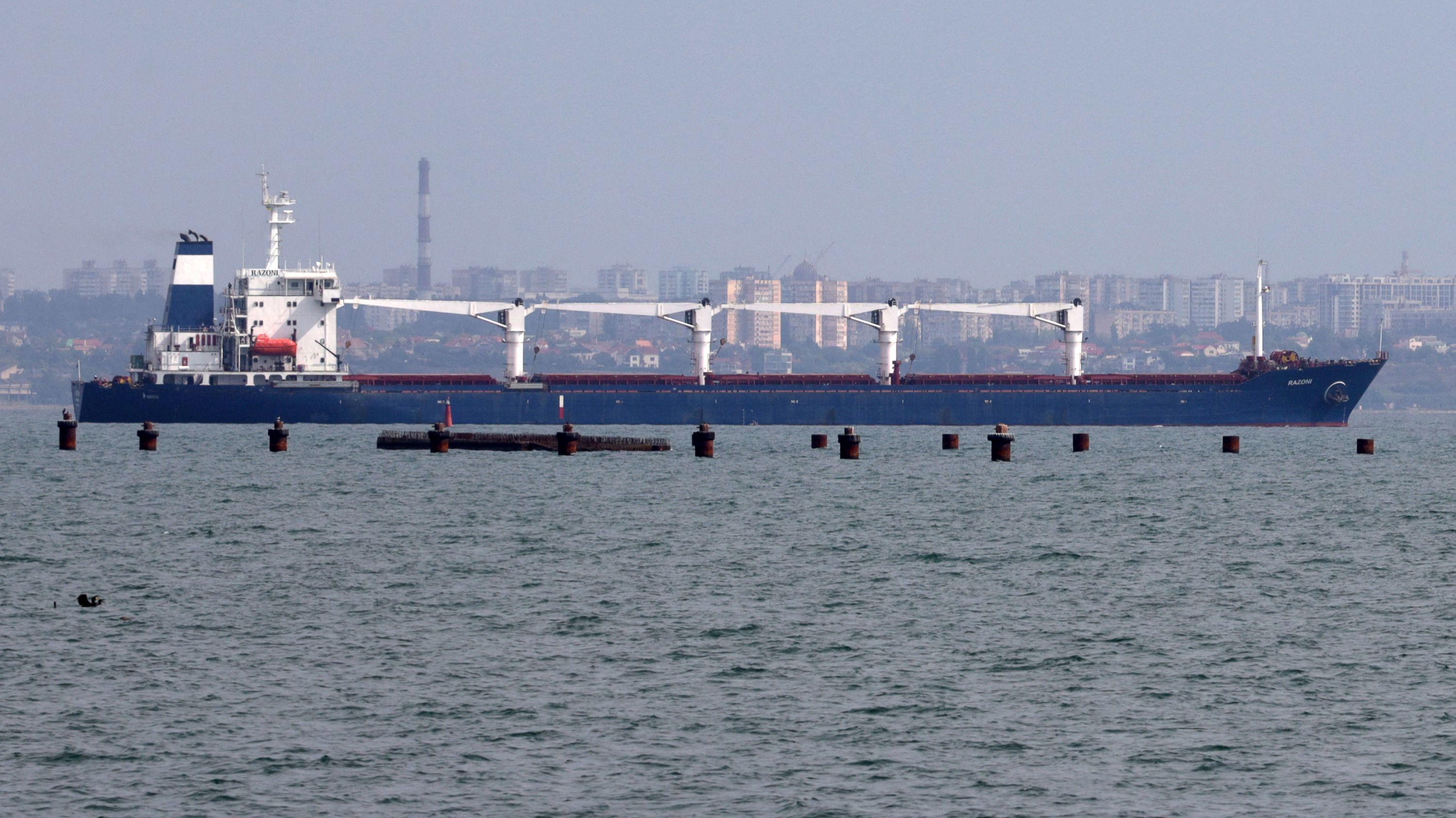 The first Ukrainian grain ship leaves Odesa after months of Russian blockade