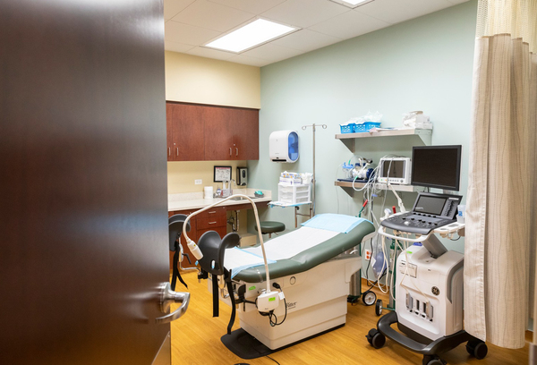 A room in a Planned Parenthood of Illinois clinic in Waukegan, where abortion providers from Wisconsin are helping to provide access to more patients from their home state now that abortion is nearly banned there.