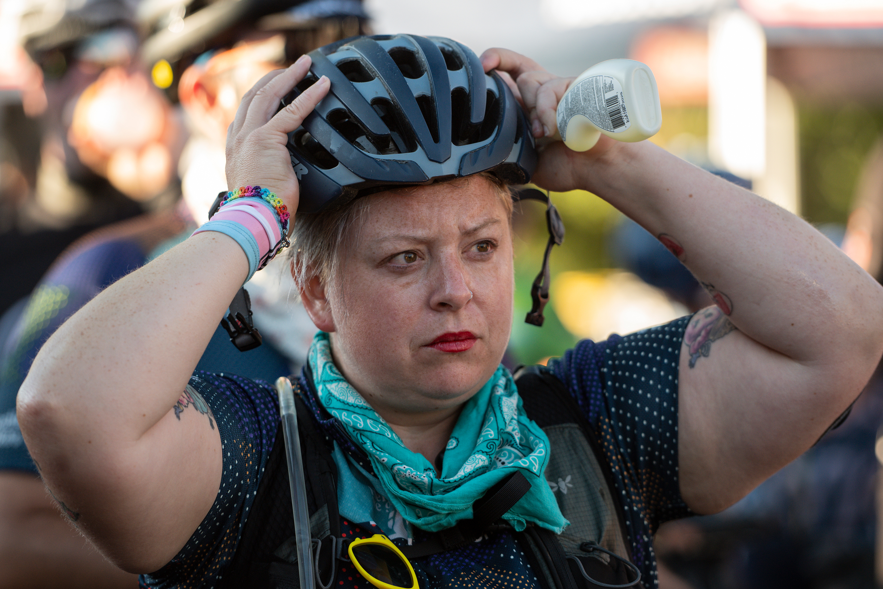 Focusing on diversity and inclusion, gravel bike racing welcomes all to this sport 1 All Bodies on Bikes co-founder Marley Blonsky, prepares at the race start.