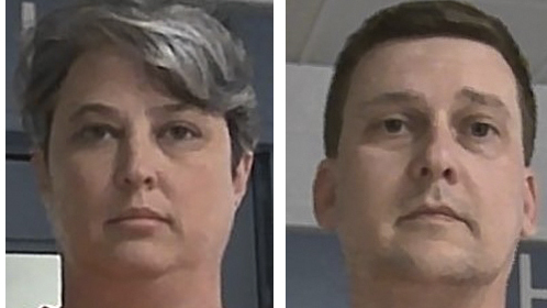 These booking photos released Oct. 9, 2021, by the West Virginia Regional Jail and Correctional Facility Authority show Jonathan Toebbe and his wife, Diana Toebbe.