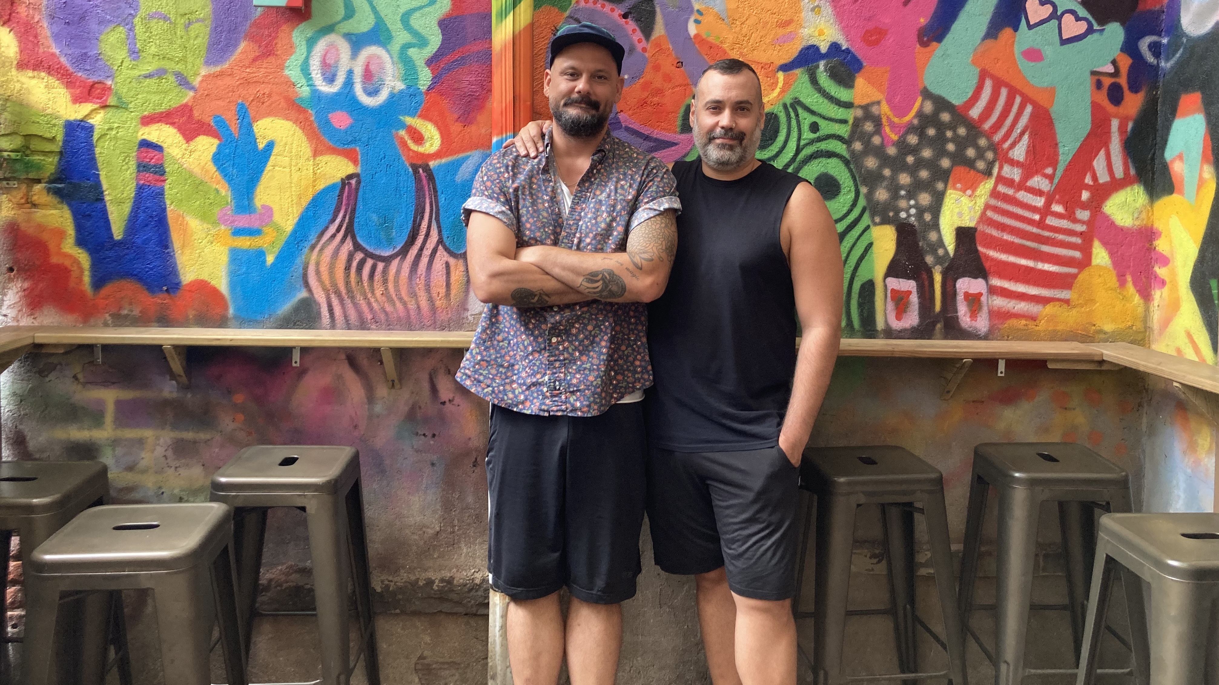 Eric Sosa and Michael Zuco, owners of the bar Good Judy in Brooklyn, New York.