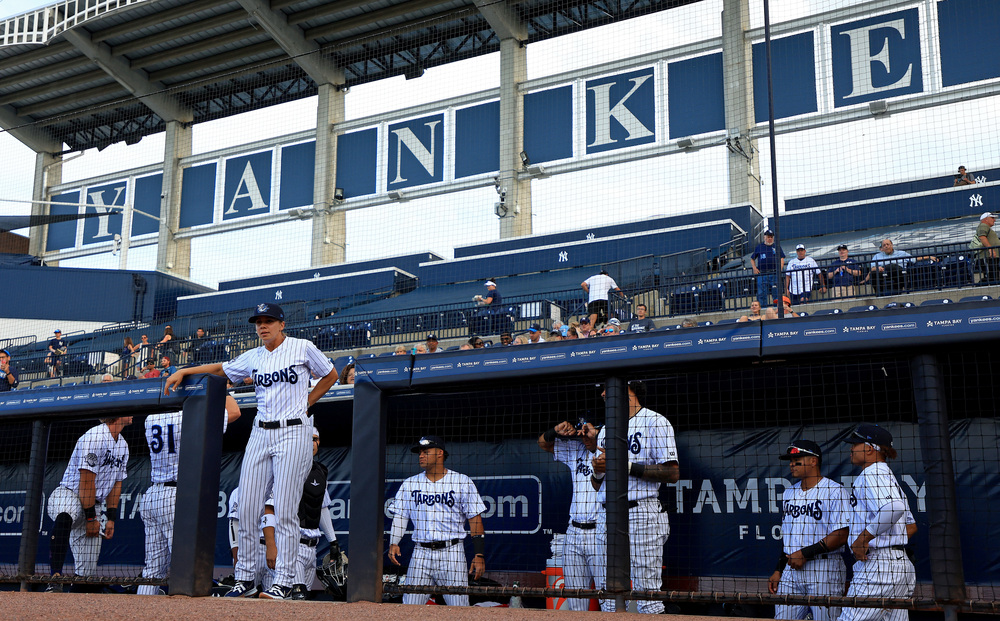 A minor league baseball game between the Tampa Tarpons and Dunedin Blue Jays in April. Baseball Commissioner Rob Manfred says MLB is ready to voluntarily recognize a union for the minor leagues. (Getty Images)