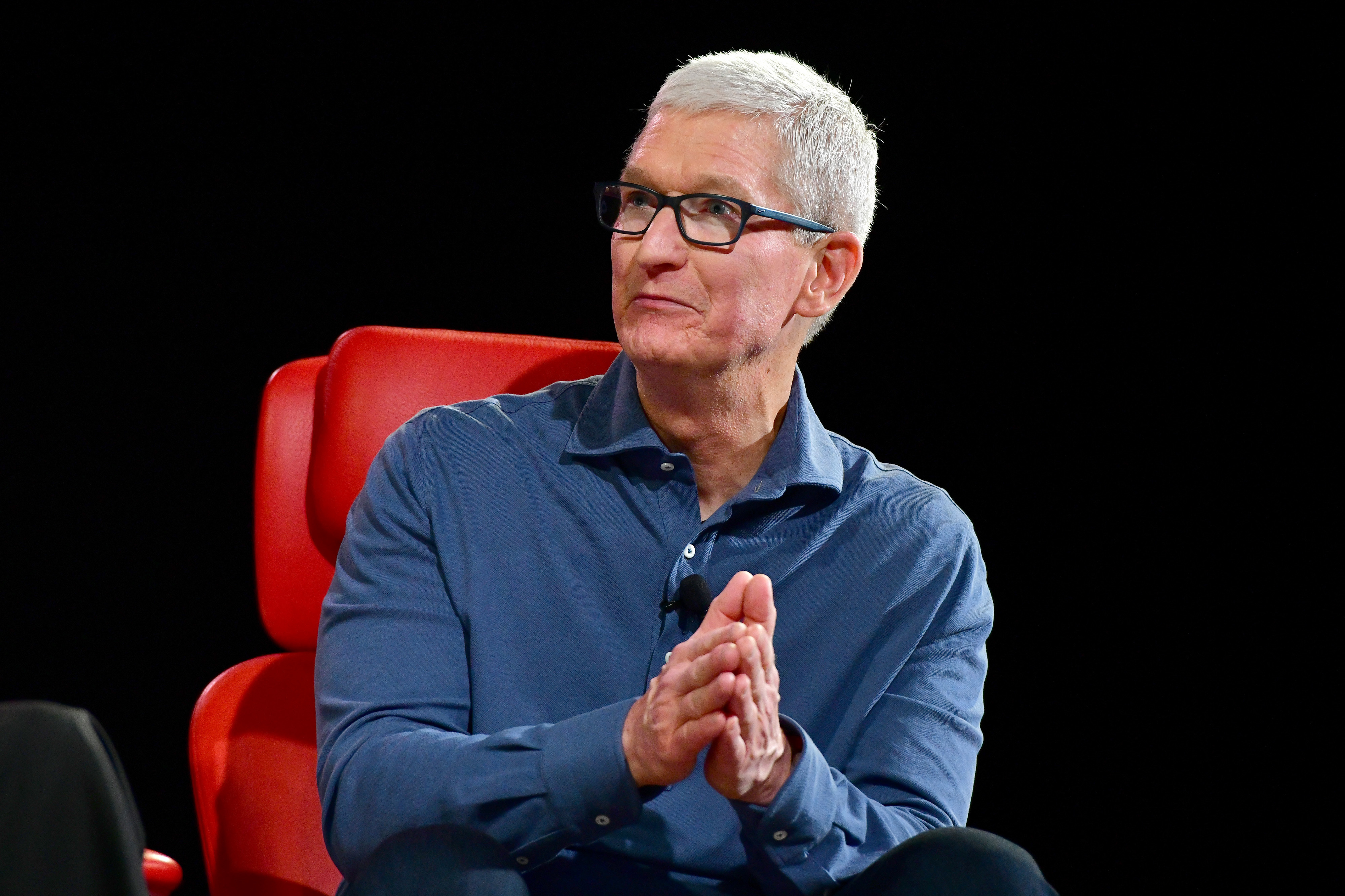 Apple CEO Tim Cook speaks onstage during Vox Media's 2022 Code Conference in Beverly Hills, Calif. (Getty Images for Vox Media)