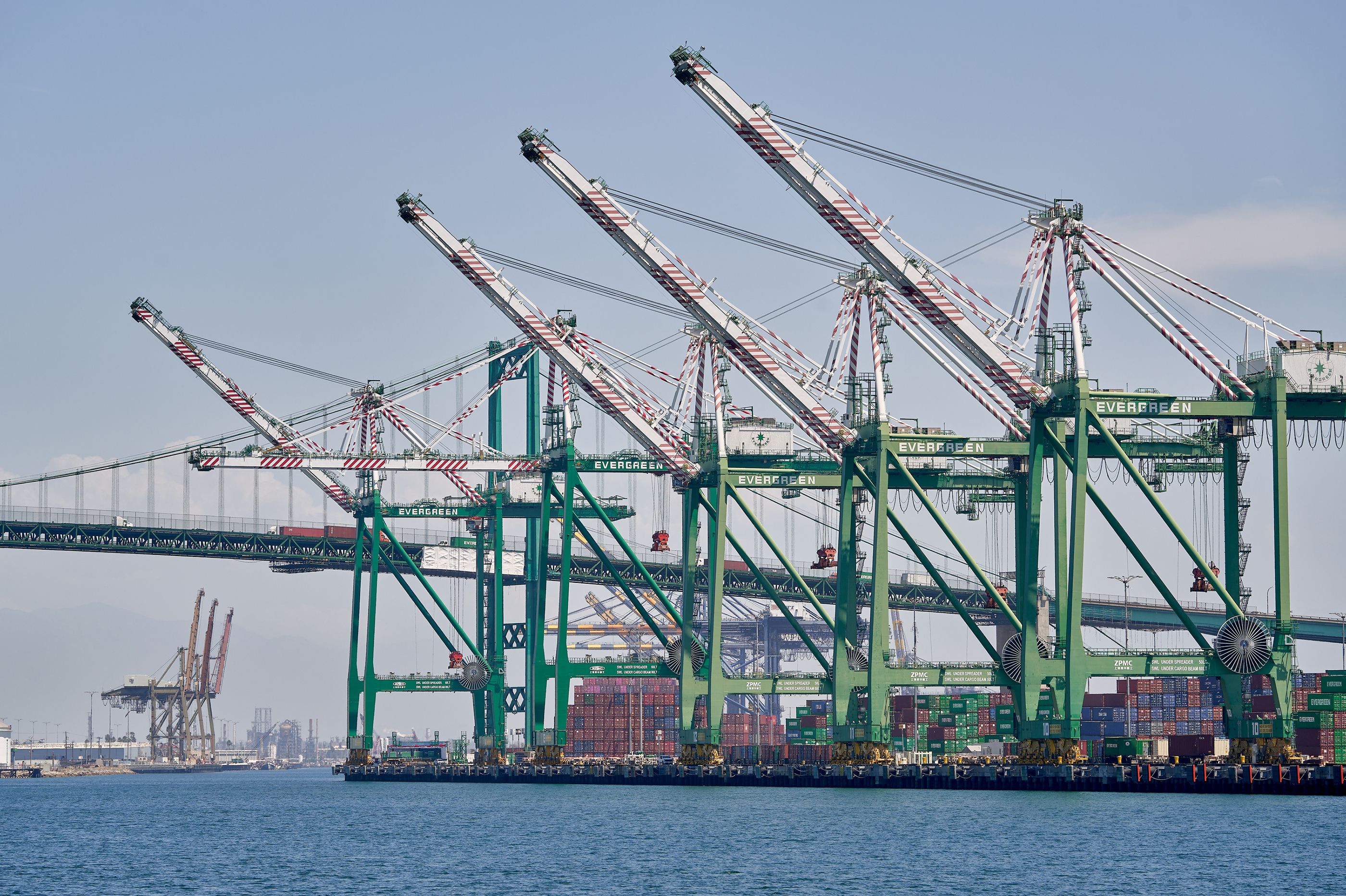 Automation has become a hot-button issue at the Ports of Los Angeles and Long Beach. The shipping industry is pushing for more automation of the work loading and unloading ships. But dockworkers warn robots will only kill American jobs. (Philip Cheung for NPR)