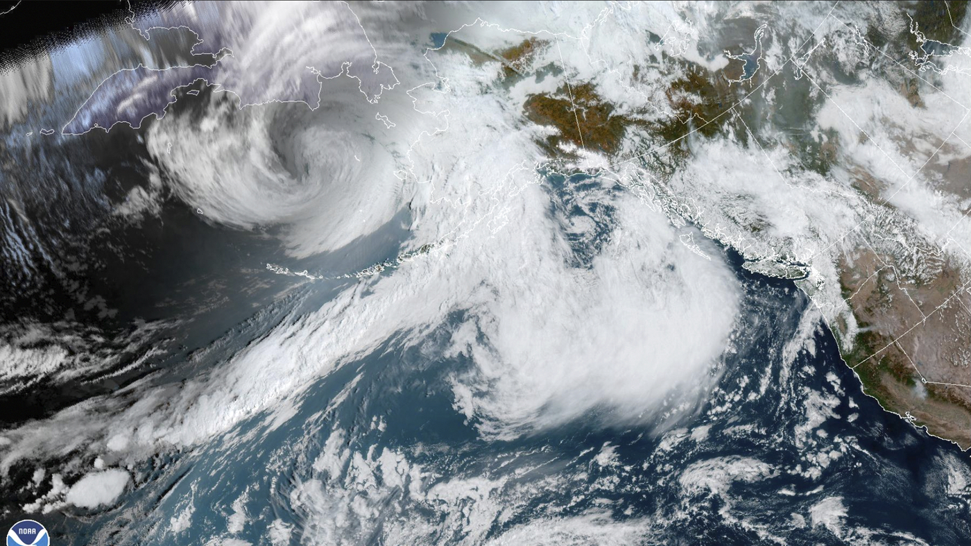 Typhoon's remnants could bring seas of up to 54 feet toward Alaska's coast  : NPR