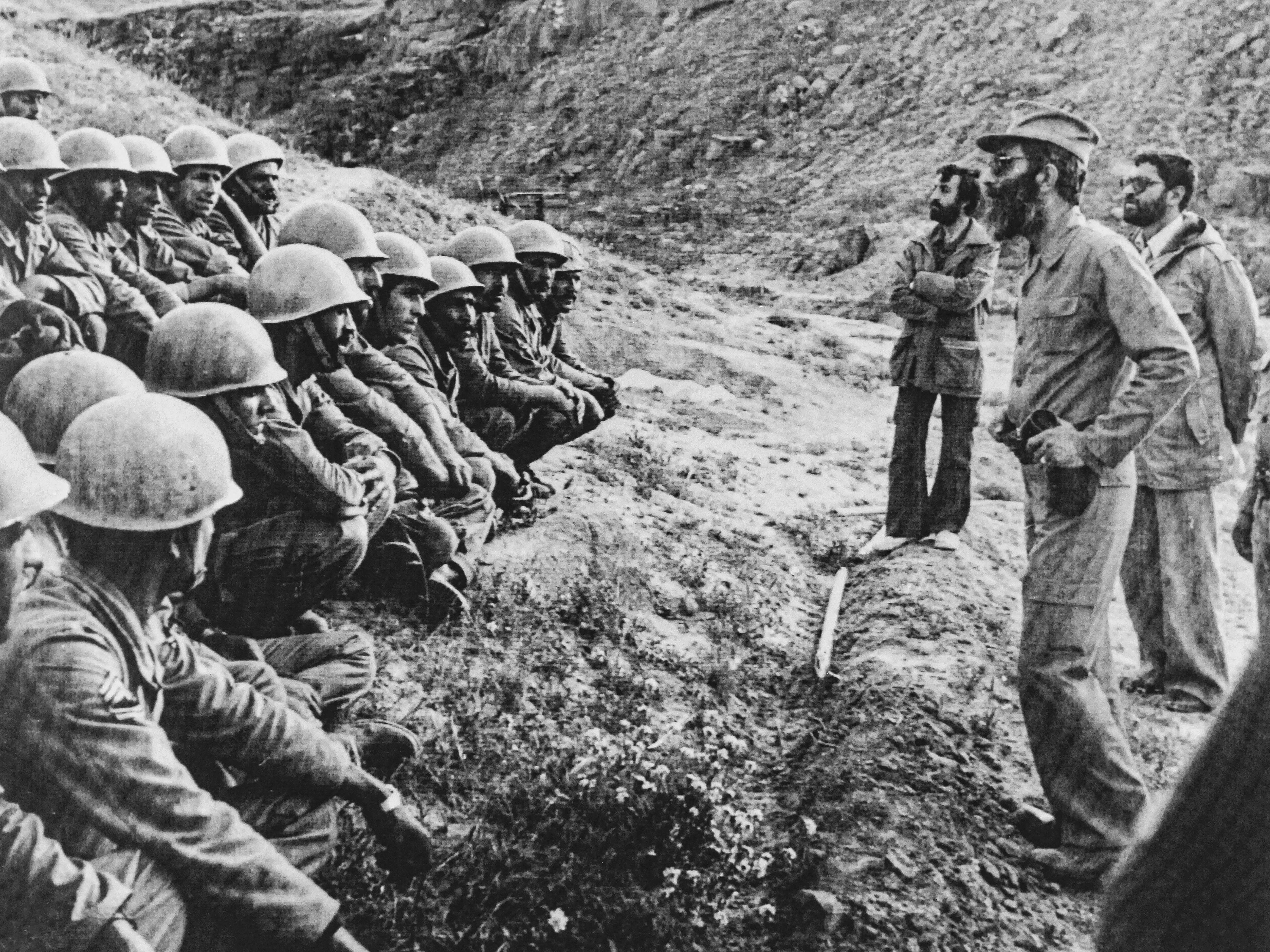 Iranian supreme leader killed in Israeli airstrike 2 Ali Khamenei (right) speaks to members of the armed forces of the Islamic Republic during the Iran-Iraq War on Oct. 4, 1981.
