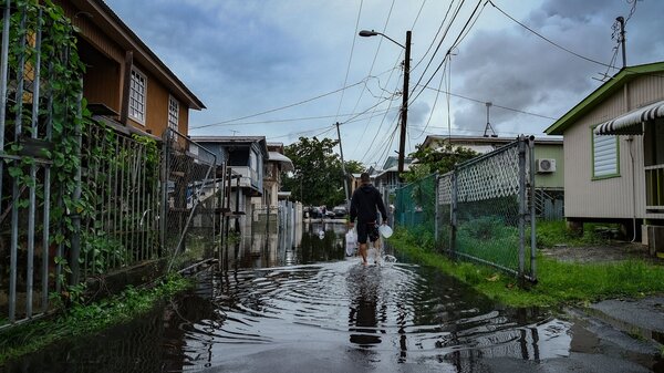 Streets remained flooded in Cataño, Puerto Rico the day after Hurricane Fiona made landfall on the island.