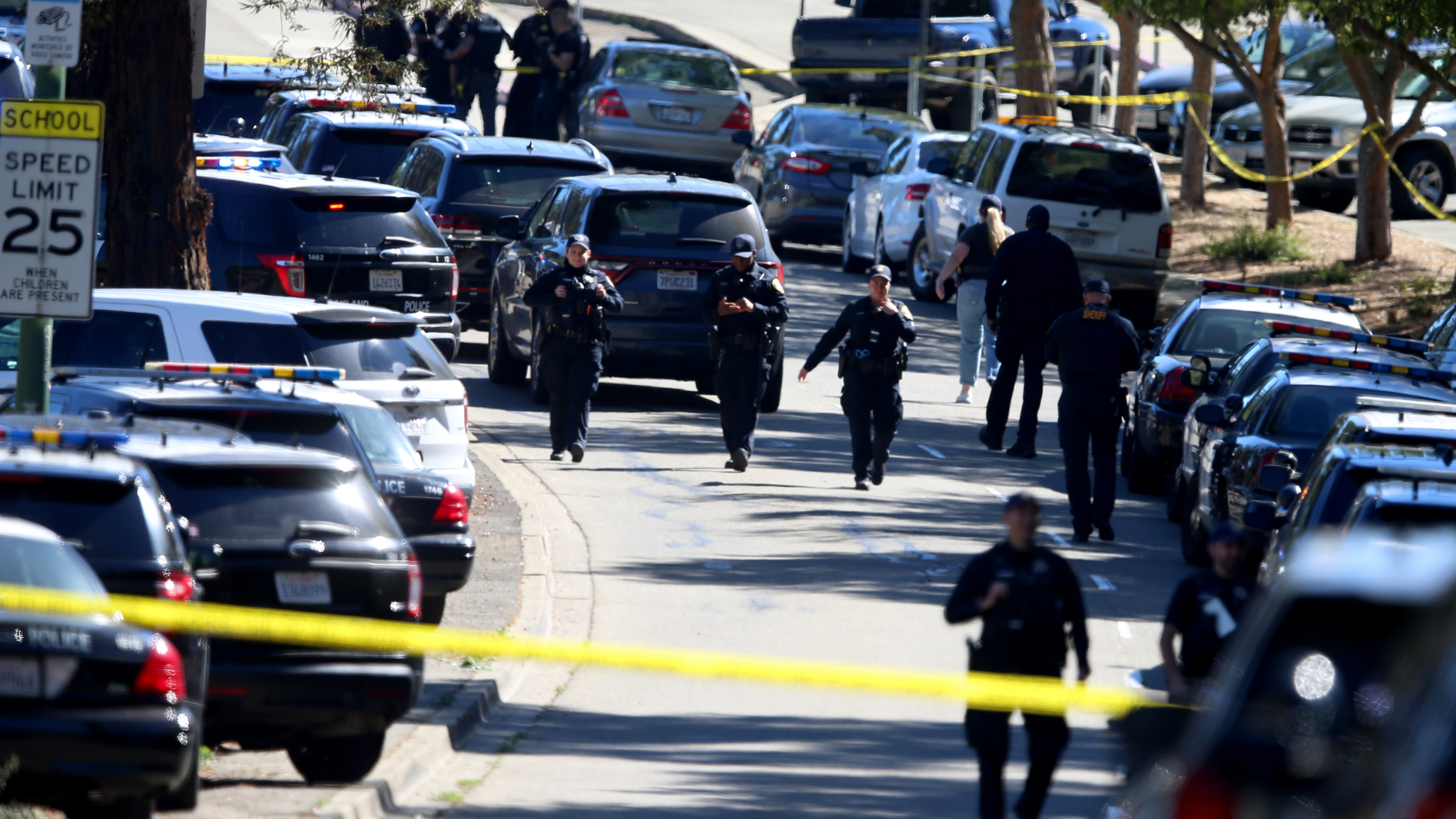 Six adults suffered gunshot wounds in the hail of bullets that rained down on the King Estate complex, which houses four different schools Oakland, Calif., on Wednesday.