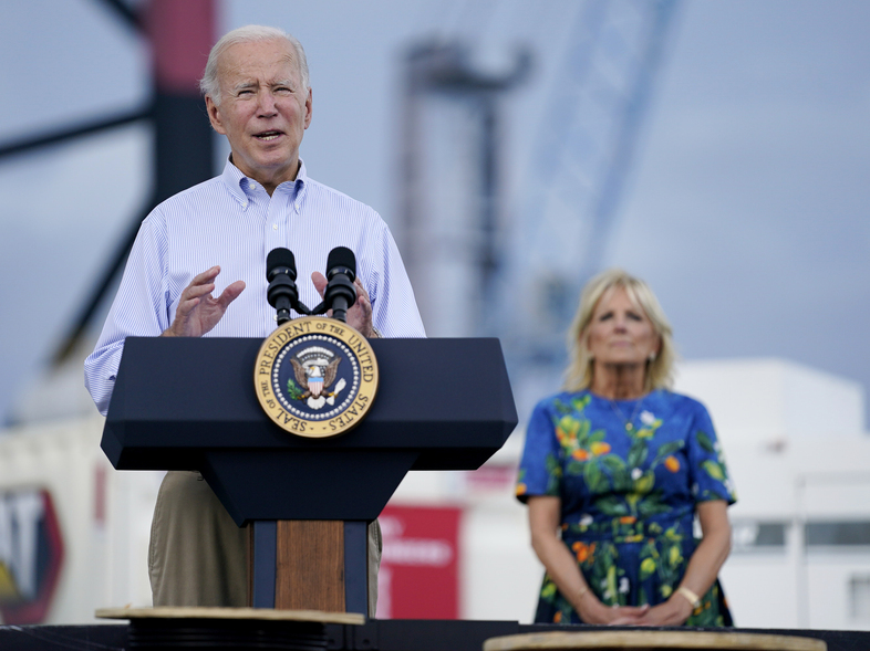 President Biden promised to help Puerto Rico rebuild after being hammered by Hurricane Fiona two weeks ago. He also announced more than $60 million in aid to help coastal areas be better prepared for future storms. (Evan Vucci/AP)