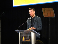 Adam Silvera speaks onstage at the 2020 Audie Awards Gala at Guastavino's in New York City on March 2, 2020.