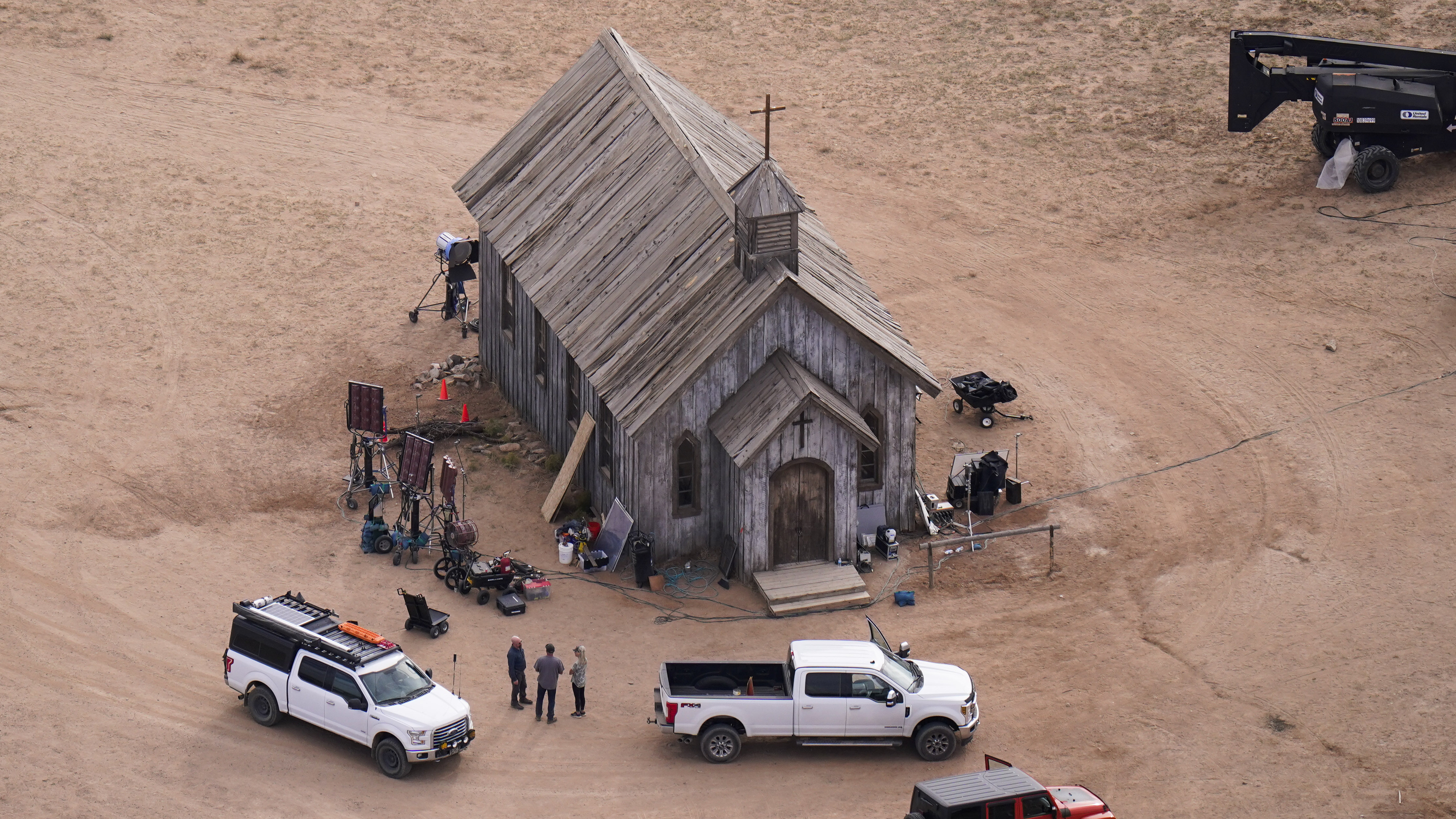 This 2021 aerial photo shows the Bonanza Creek Ranch in Santa Fe where Rust was being filmed.