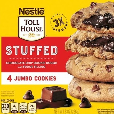 Nestlé is recalling its Toll House Stuffed Chocolate Chip Cookie Dough with Fudge Filling after some consumers found white plastic pieces in the products. (Nestlé USA)