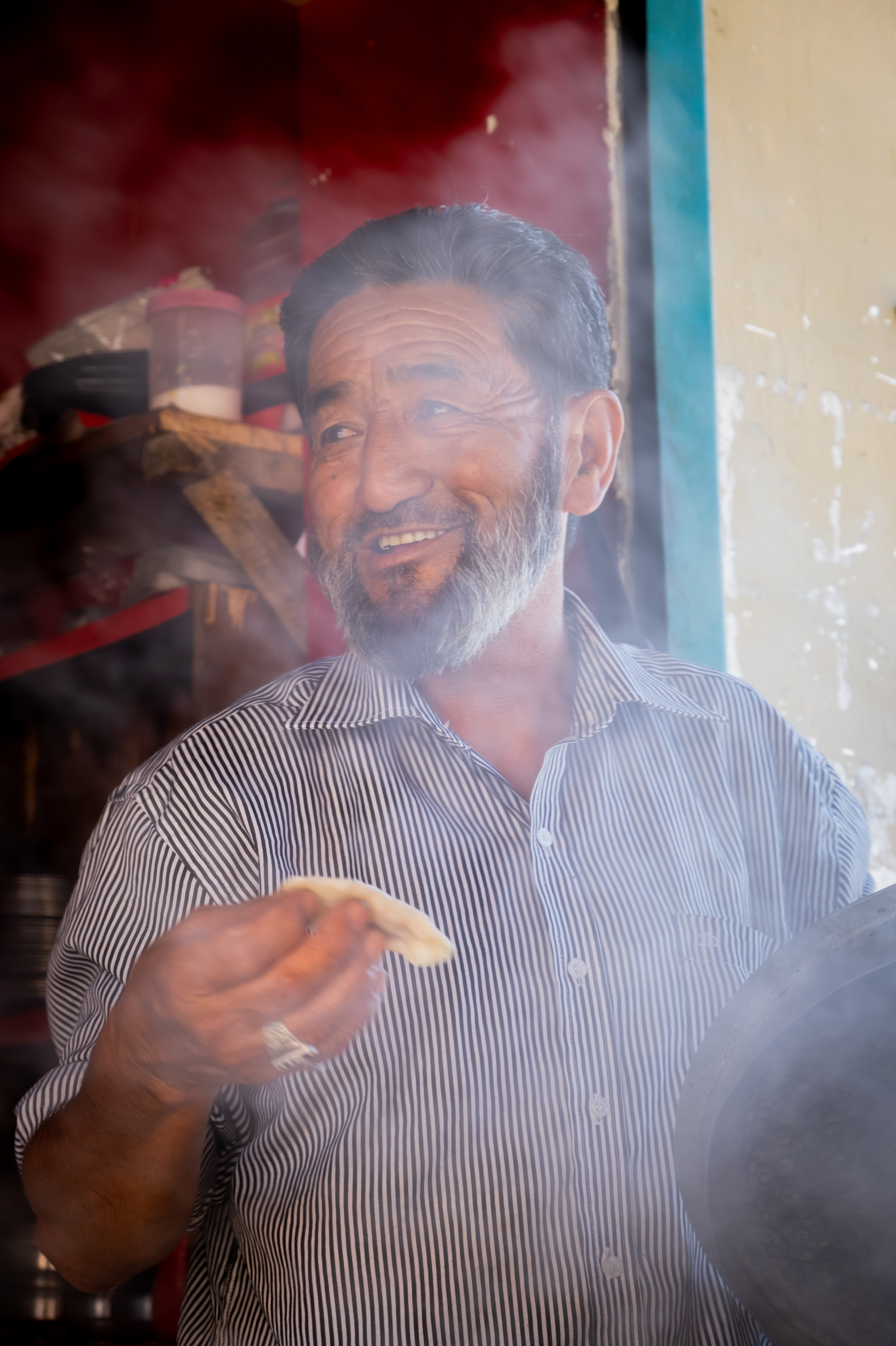 Momos are steamed or fried dumplings stuffed with minced meat or vegetables — a popular dish in Abdul Kareem Bhat's native Tibet. He fled after the failed uprising against China in 1959. Now living in Kashmir, Bhat says that serving the dish at his restaurant not only connects him to his roots but has "brought us closer to our Kashmiri brothers."