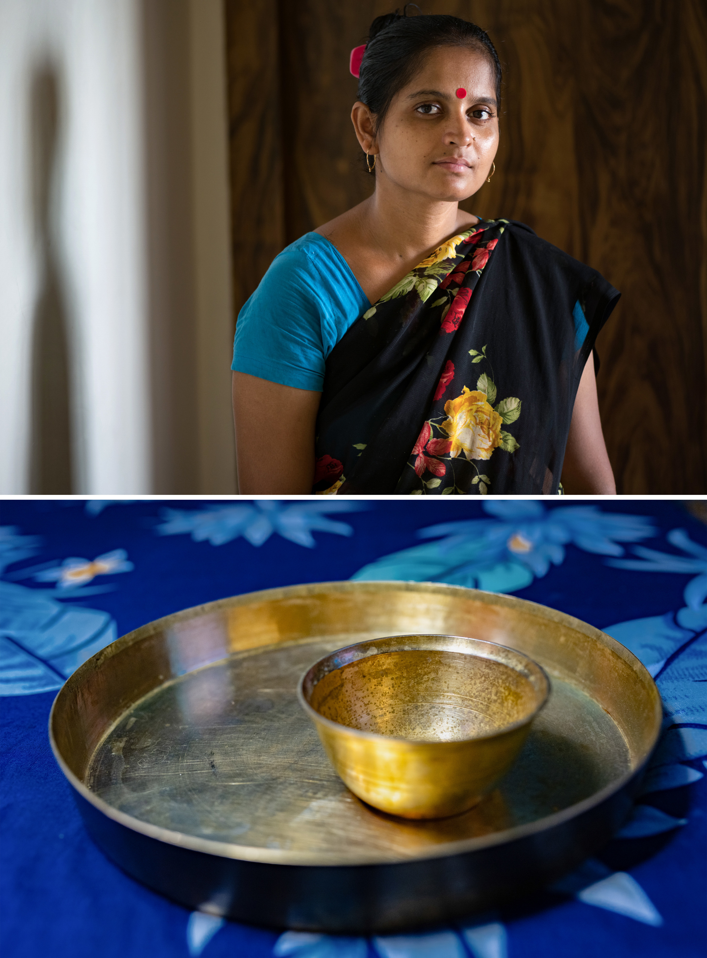 As cyclones grew more intense because of climate change, Pramila Giri left her village in India for a growing metropolis. Considered a climate refugee, she works hard as a cook, sending money home to her family. She brought with her a ceremonial bowl and plate made of bronze, putting rice pudding in the bowl and a salty lentil porridge on the plate for special occasions and festival offerings.