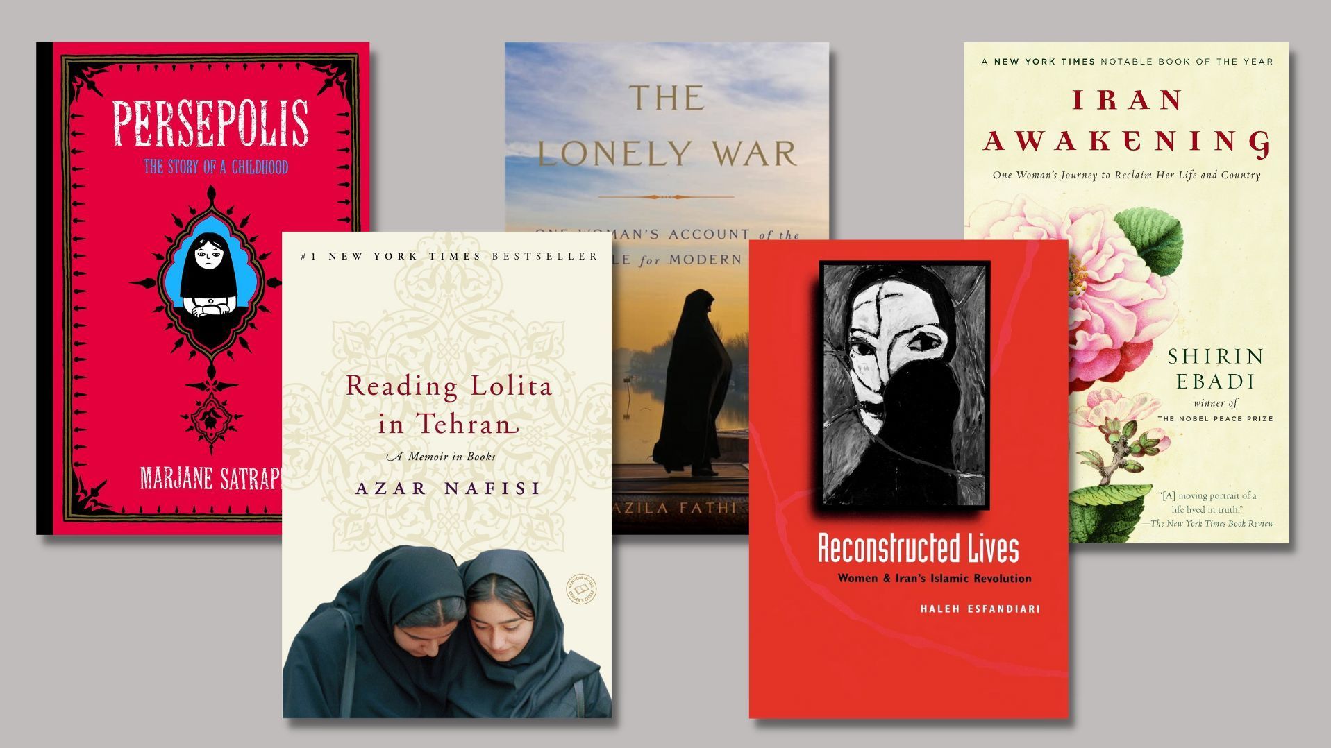 Books on Iran and the struggles of Iranian women.