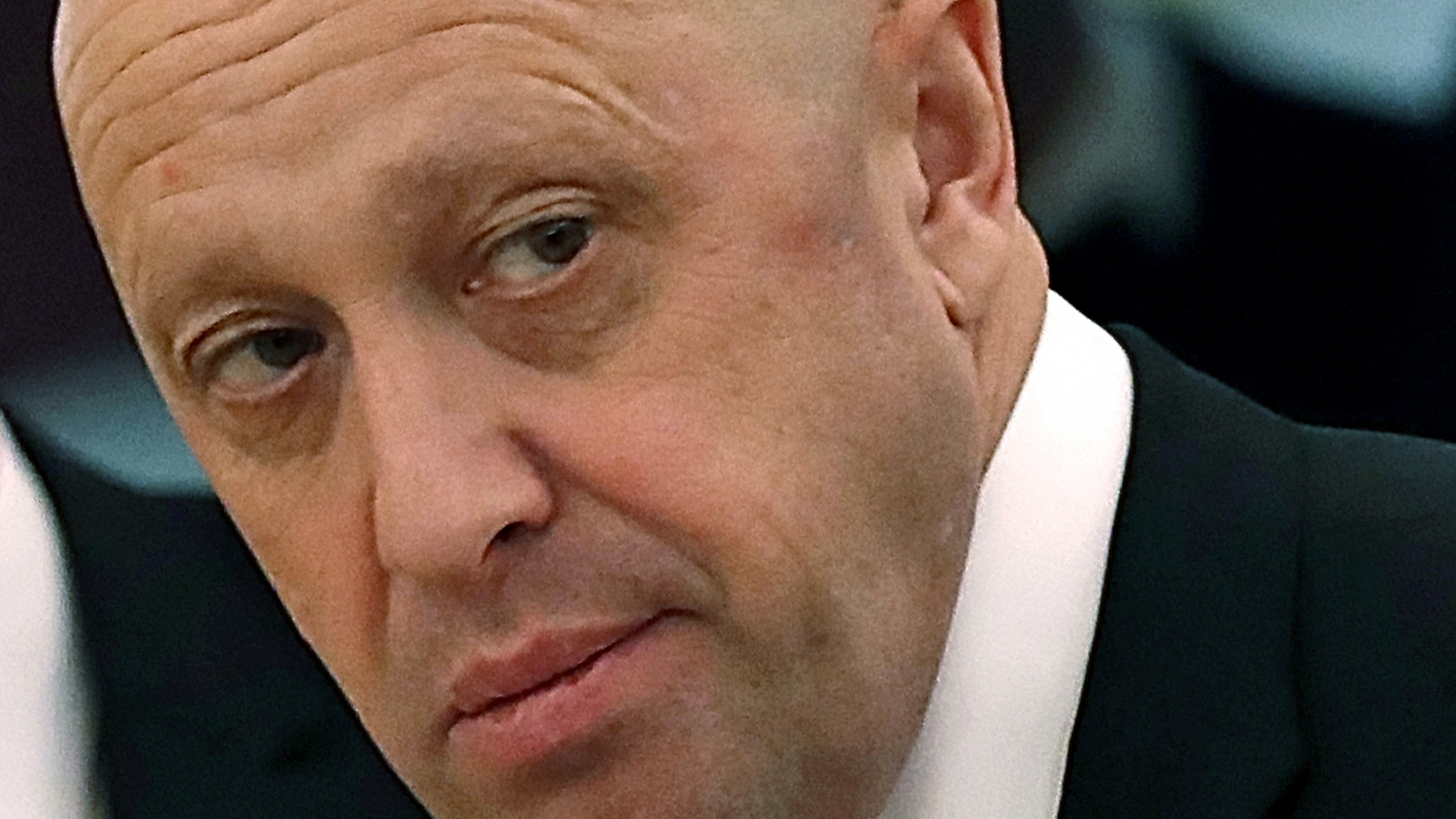 Russian businessman Yevgeny Prigozhin is shown prior to a meeting of Russian President Vladimir Putin and Chinese President Xi Jinping in the Kremlin in Moscow, Russia, on Tuesday, July 4, 2017. Prigozhin, an entrepreneur known as "Putin