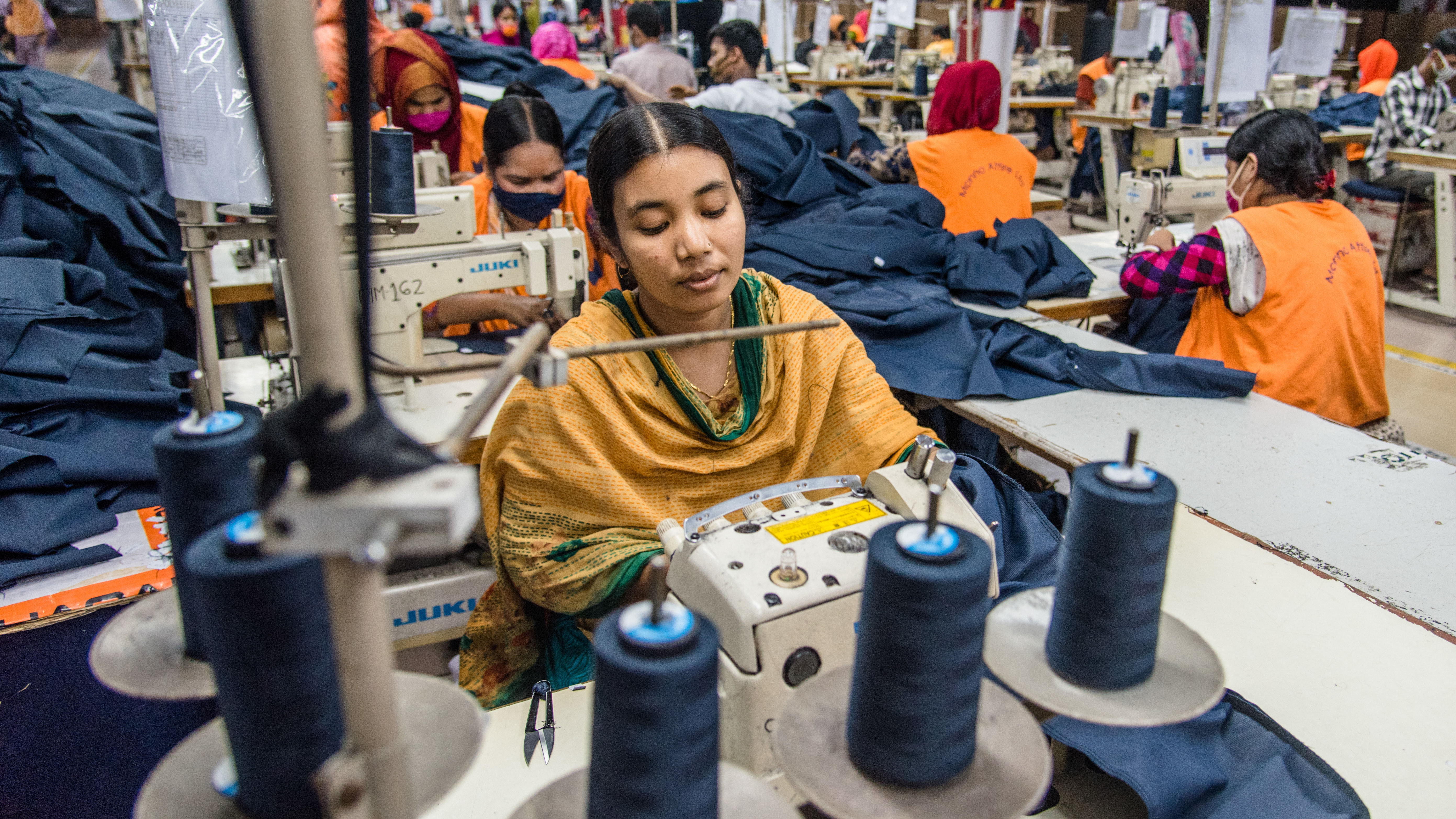 Women manufacture clothes in Dhaka, Bangladesh on Aug. 29. The ready-made garment (RMG) industry in Bangladesh is now a mainstay of the country