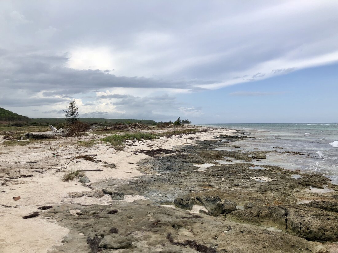 Stolen Beach in Jamaica, where hundreds of tons of sand were stolen overnight in 2008.