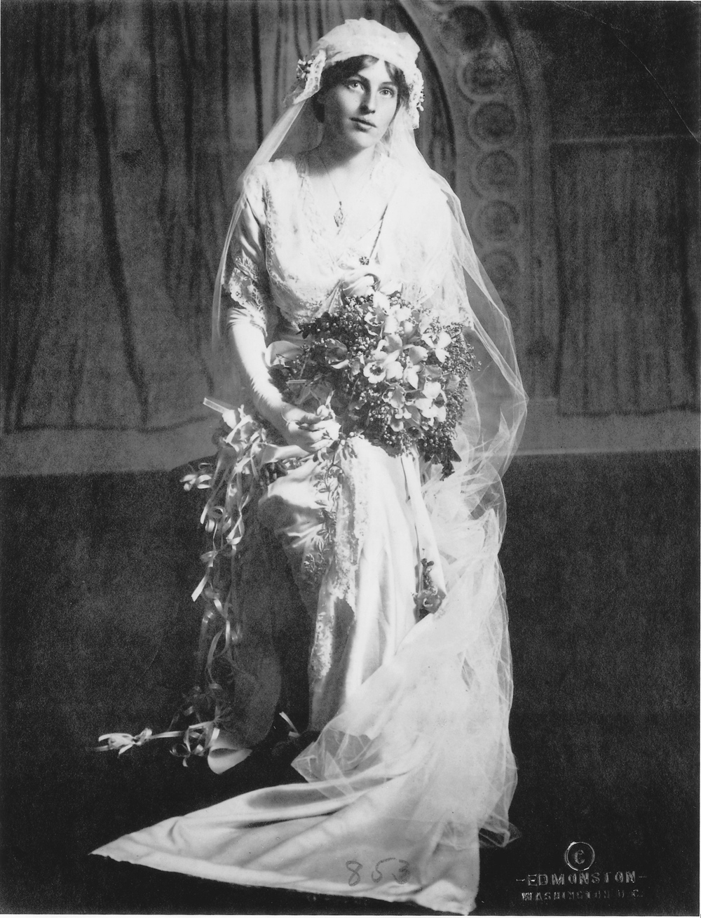 This photograph shows Jessie Wilson, daughter of President Woodrow Wilson, on her wedding day, Nov. 25, 1913. Jessie married Francis Bowes Sayre, a Harvard-educated lawyer who would later serve in the State Department during the Franklin D. Roosevelt administration.