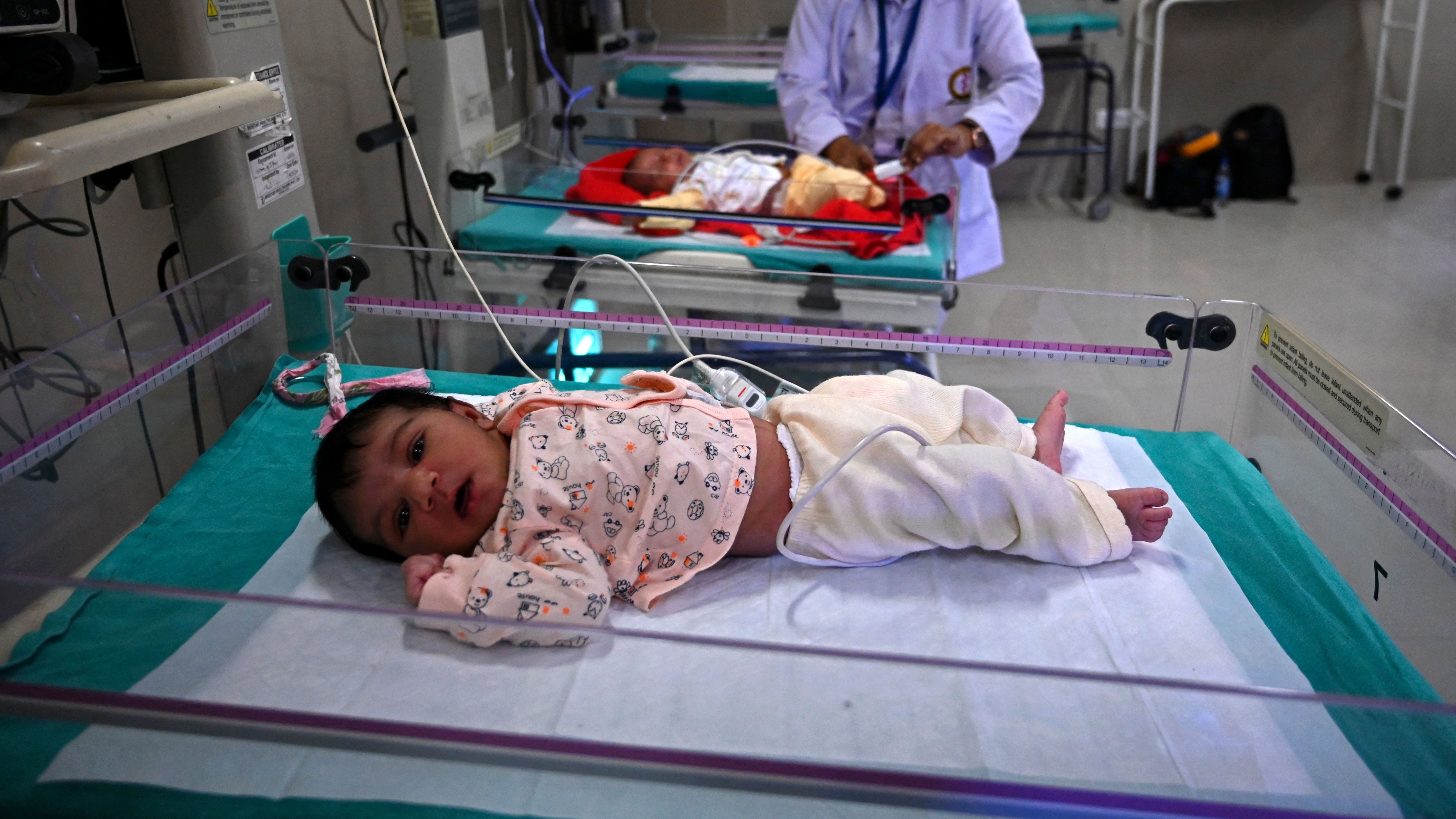 The population of Earth will hit 8 billion on Nov. 15, according to predictions by the United Nations Population Fund. And next year, India is expected to surpass China as the most populous country. In this photo, taken on Oct. 13, newborn babies rest inside a newborn care unit at a hospital in Amritsar.