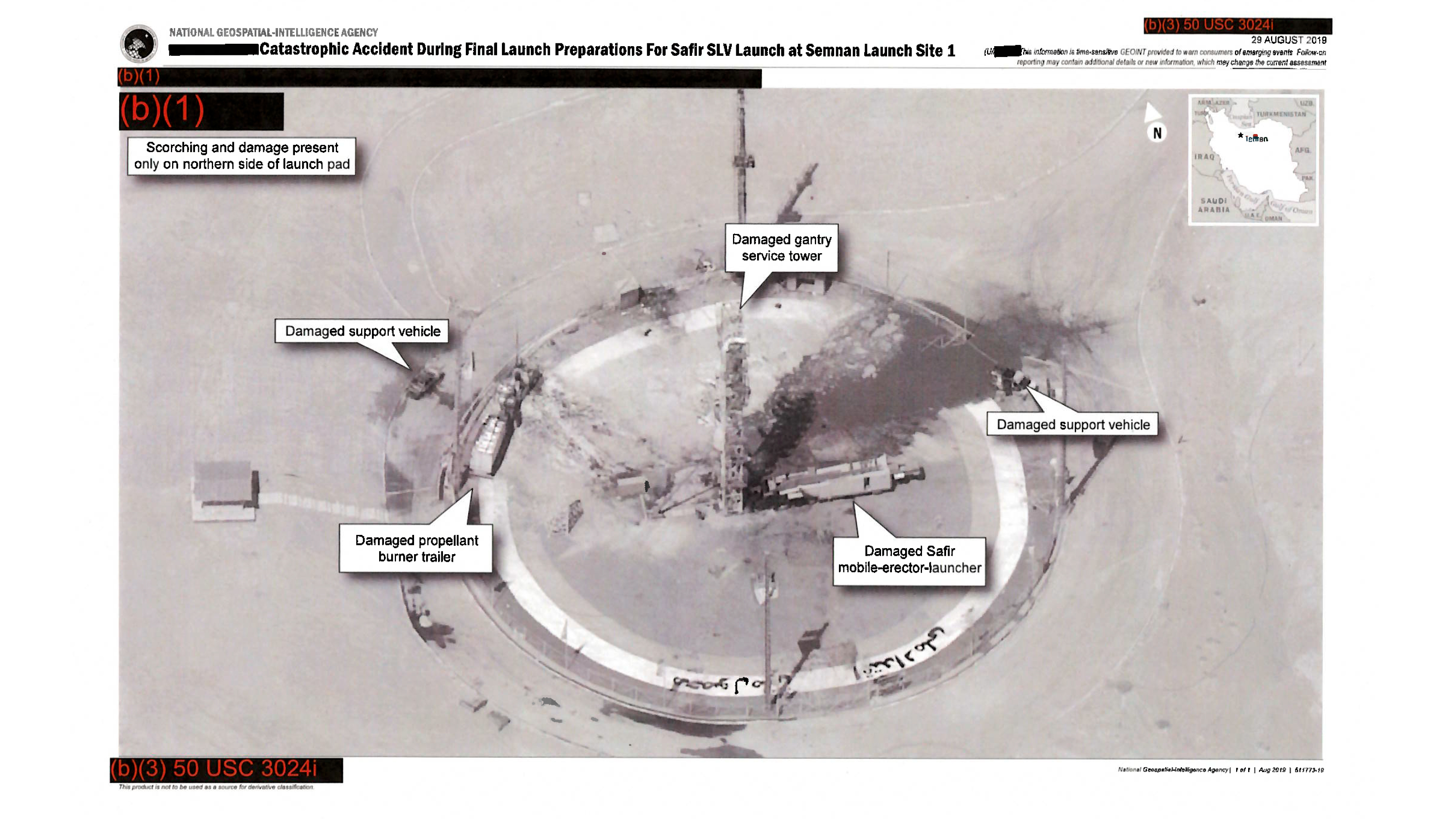 Trump tweeted an image from a spy satellite, declassified document shows