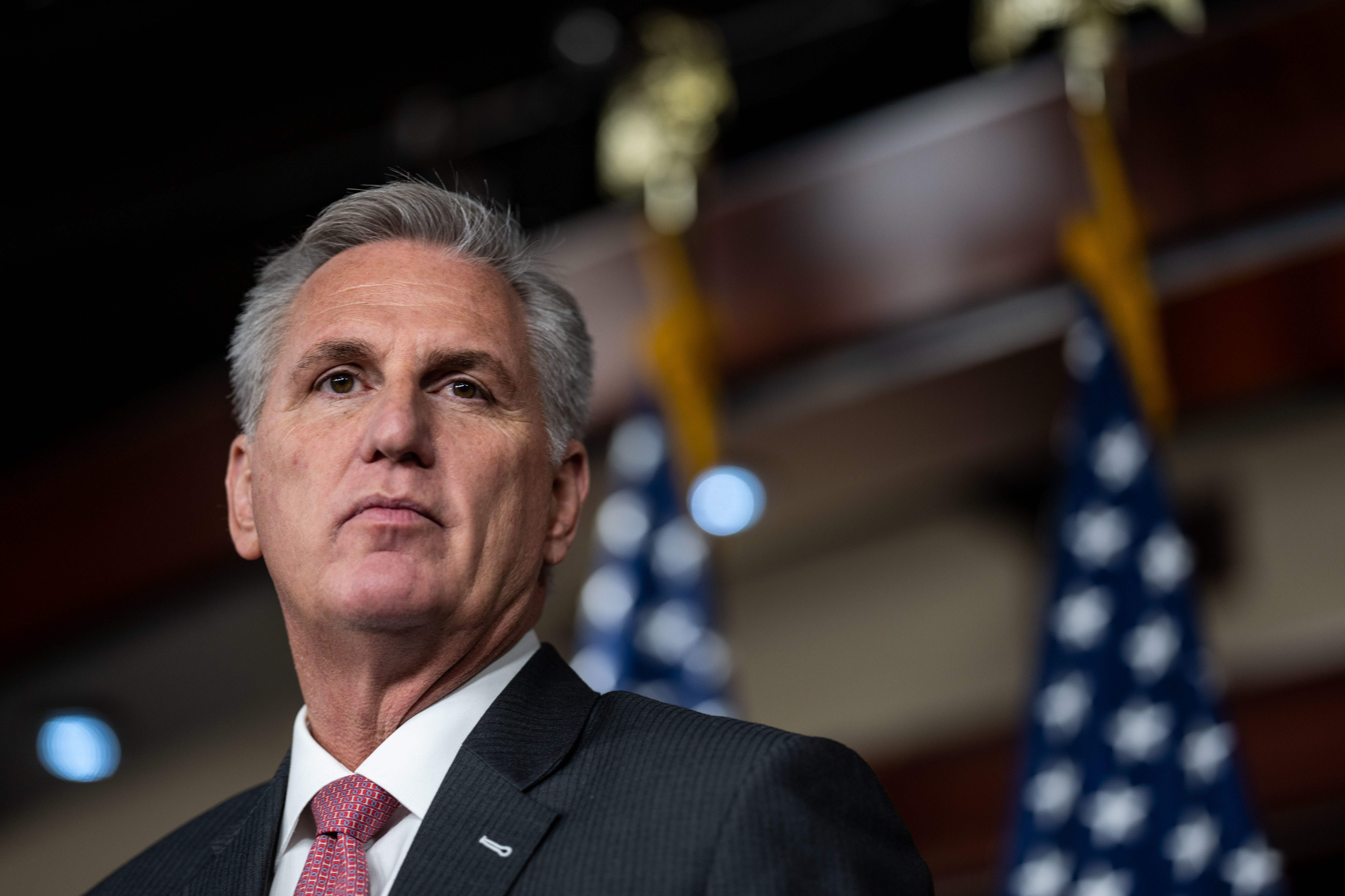 House Minority Leader Kevin McCarthy (R-CA) speaks during a news conference on Wednesday, Nov. 3, 2021 in Washington, DC. (Kent Nishimura/Los Angeles Times via Getty Images)