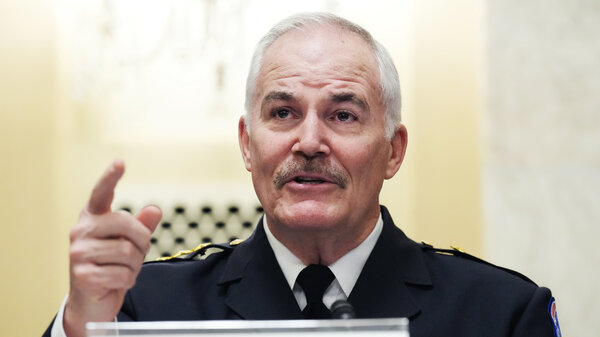U.S. Capitol Police Chief J. Thomas Manger will speak on behalf of his department at a Congressional Gold Medal ceremony for his officers who defended the U.S. Capitol on January 6, 2021.