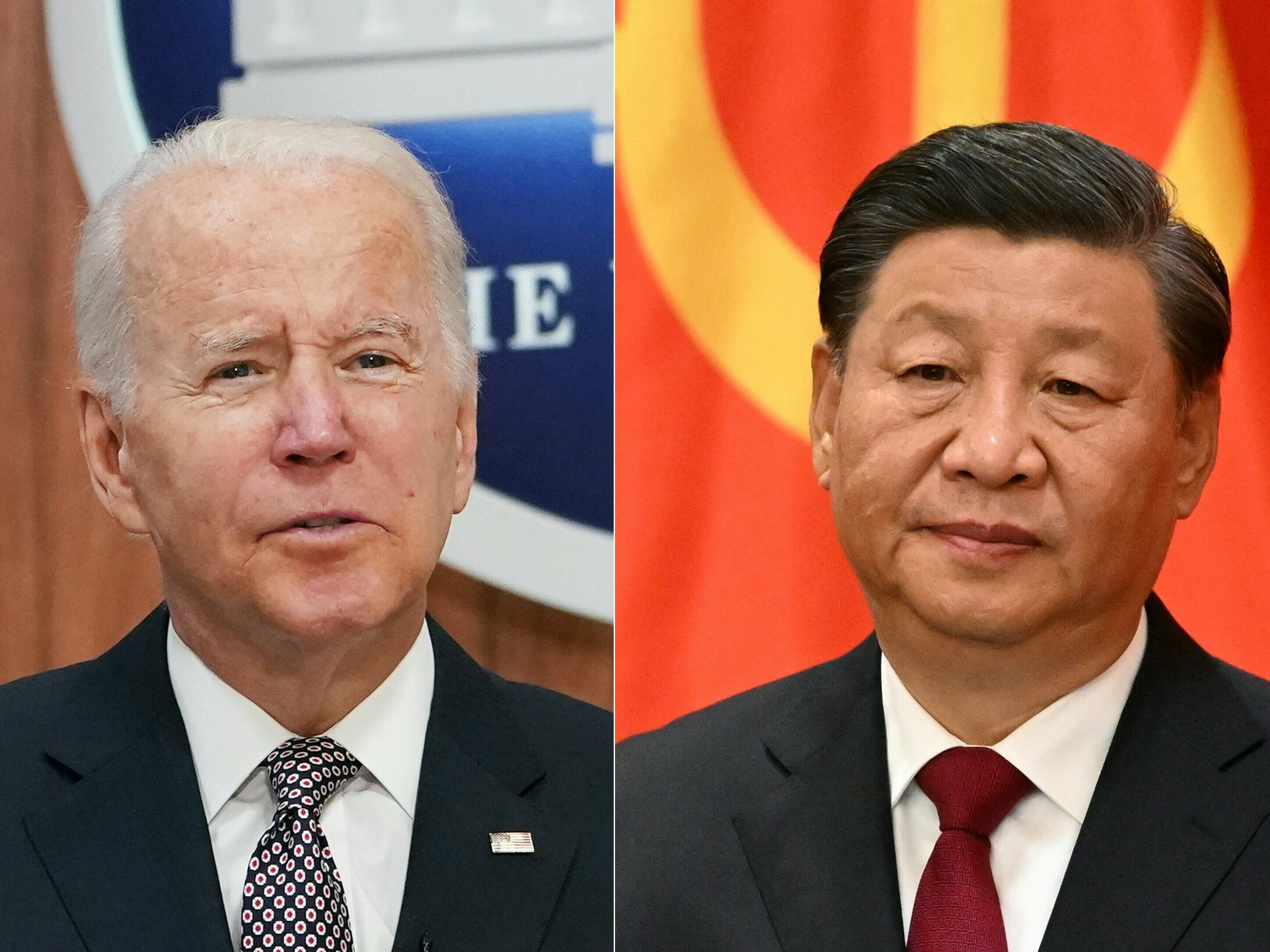 This combination of pictures created on November 11, 2022 shows US President Joe Biden (L) and China's President Xi Jinping (R). (AFP via Getty Images)
