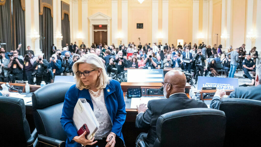 Rep. Liz Cheney, R-Wyo., vice chairwoman; and Rep. Bennie Thompson, D-Miss., chair of the House Select Committee to Investigate the Jan. 6th attack on the U.S. Capitol, are seen at a hearing on Oct. 13. (Getty Images)