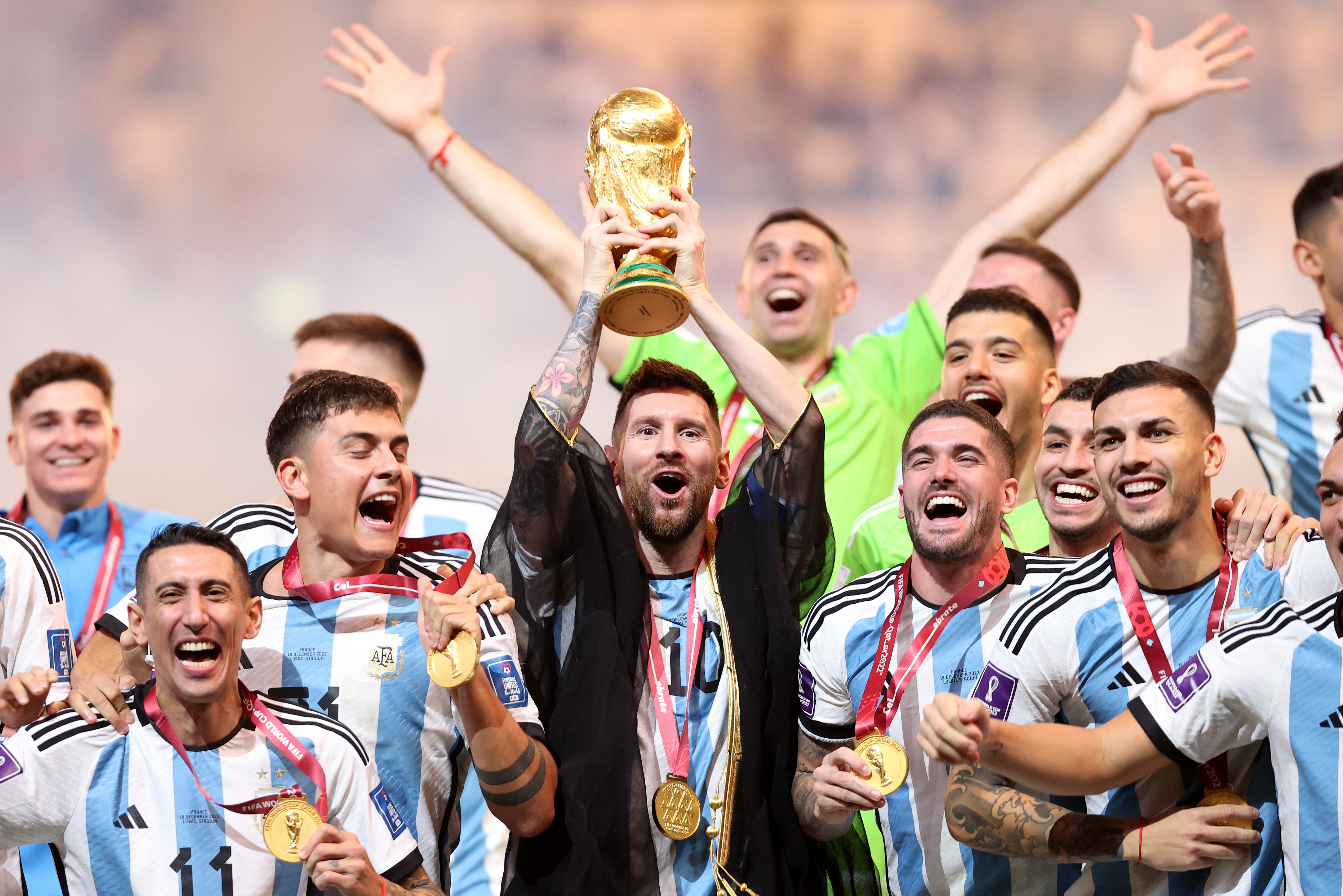 Fans spot Lionel Messi wore different shirt immediately after lifting World  Cup following Argentina's win over France