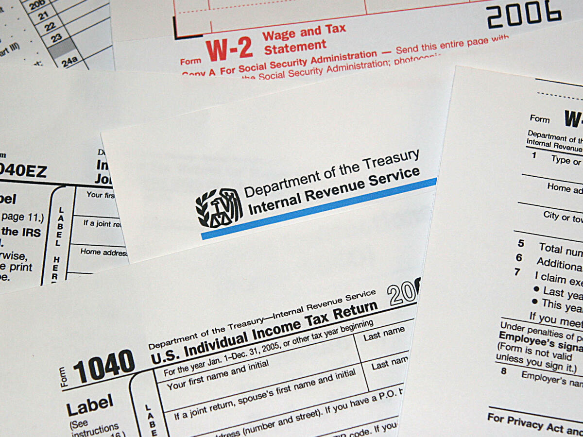 Washington, United States: This March 24, 2006 photo shows US Internal Revenue Service (IRS) tax forms.