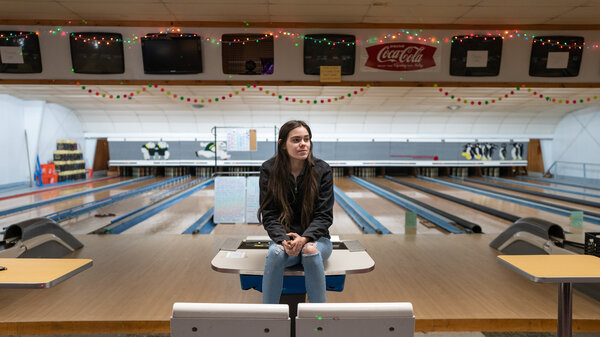 Autumn Mowery, 20, operates the candlepin bowling alley in Ellsworth, Maine. She has been running the place by herself and needs to update the bowling alley's machinery in order to be able to hire any employees.