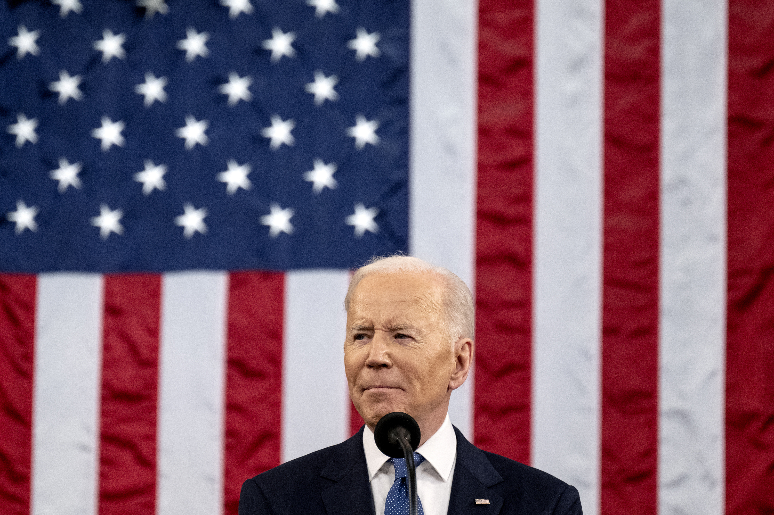 President Joe Biden delivers the State of the Union address last March. (Pool/Getty Images)