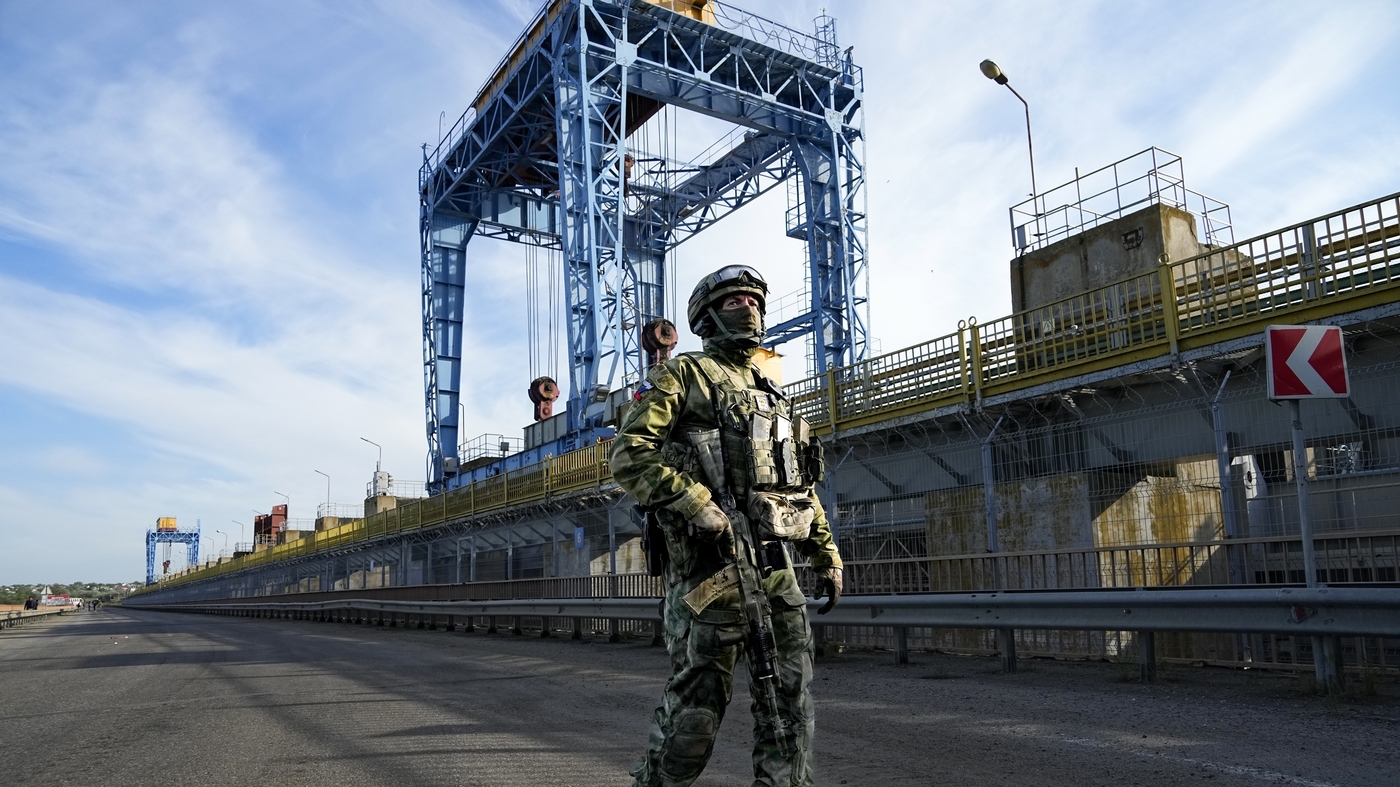 Russia is draining a massive Ukrainian reservoir, endangering a nuclear