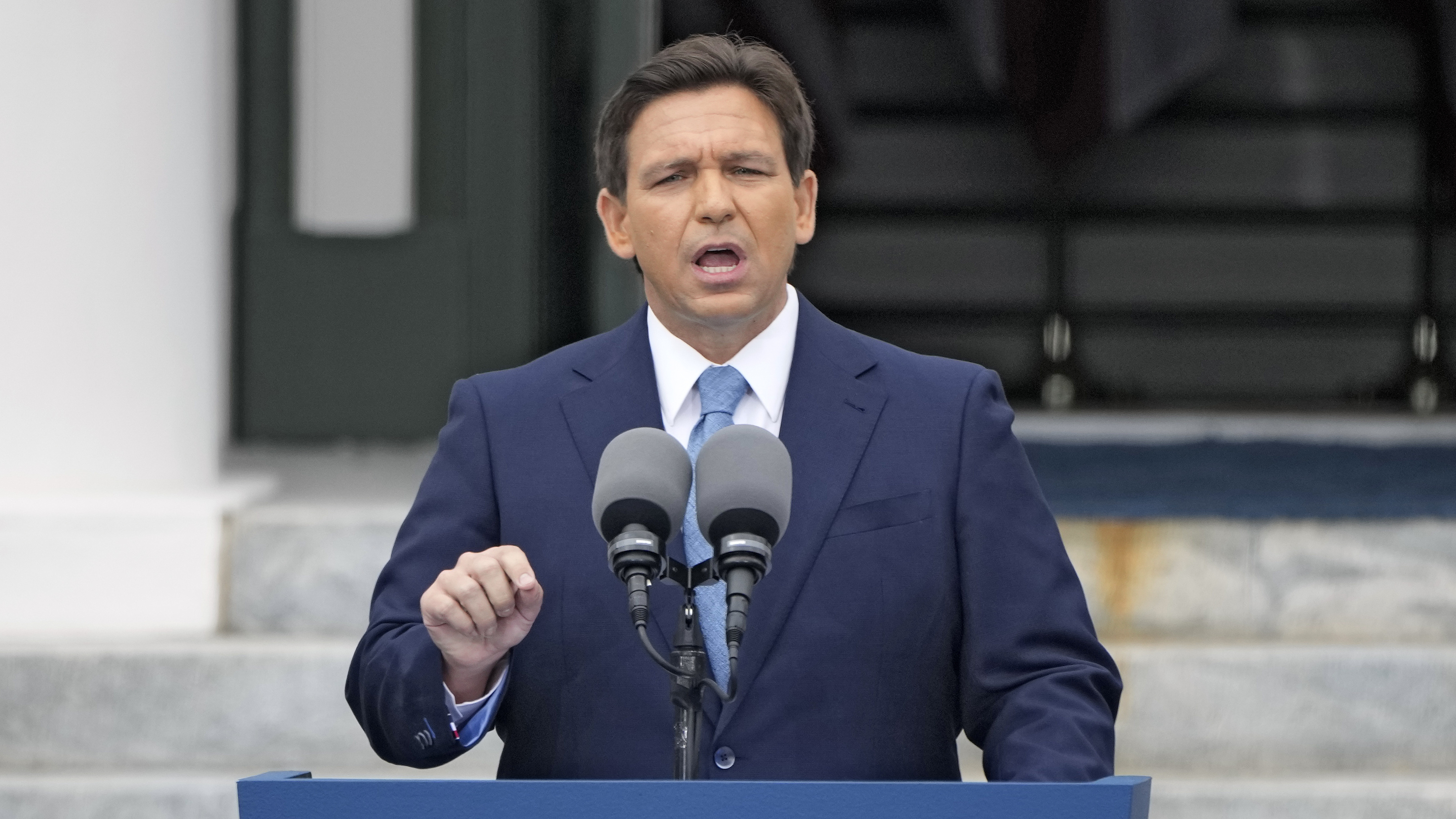 Florida Gov. Ron DeSantis speaks after being sworn in for his second term during an inauguration ceremony at the Old Capitol, Tuesday, Jan. 3, 2023, in Tallahassee, Fla.
