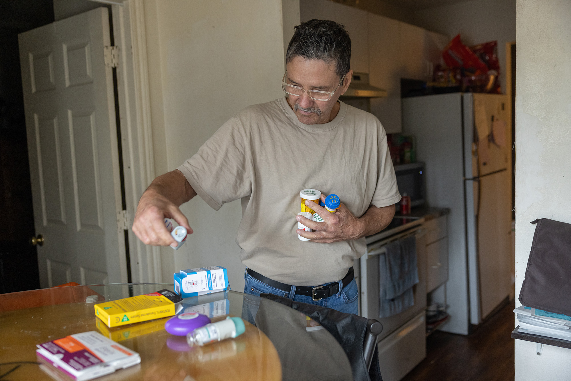 Frail people are left to die in prison as judges fail to act on a law to free them 1 Stout now lives with his brother in Round Rock, Texas where he takes dozens of medications to manage his pain and breathing.