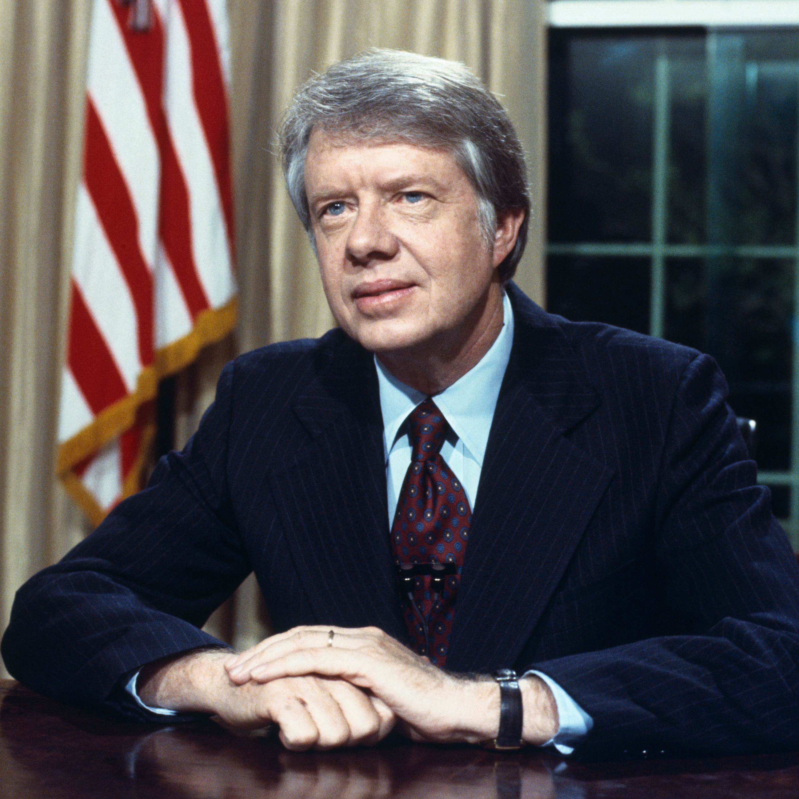 President Carter addresses the nation from the White House on his energy proposal on April 18, 1977.