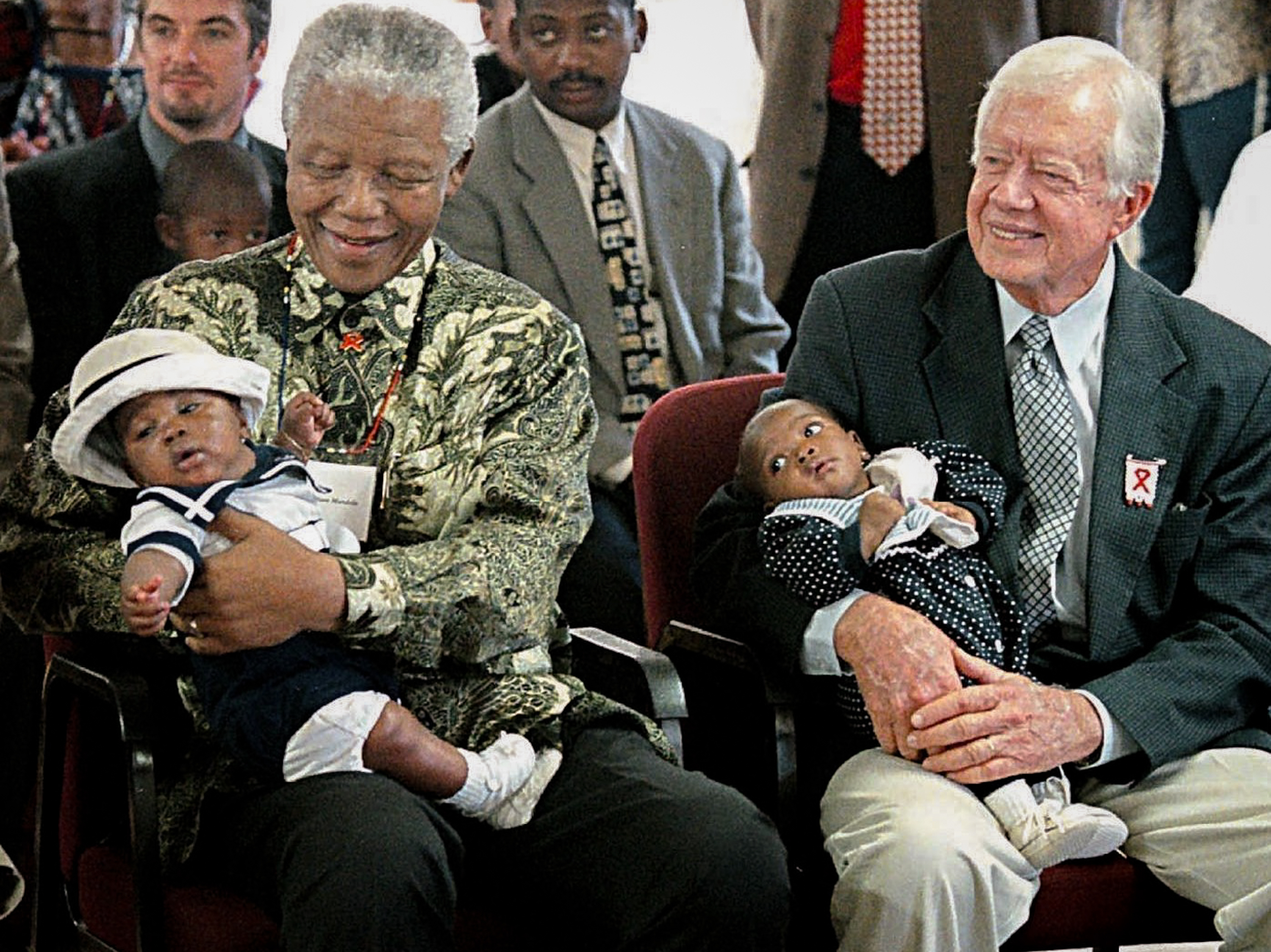 Jimmy Carter took on the awful Guinea worm when no one else would — and he triumphed 2 Former President Jimmy Carter has worked to end neglected diseases since 1982. Here he sits with former South African President Nelson Mandela at a ceremony in Soweto in 2002, marking a new AIDS project.