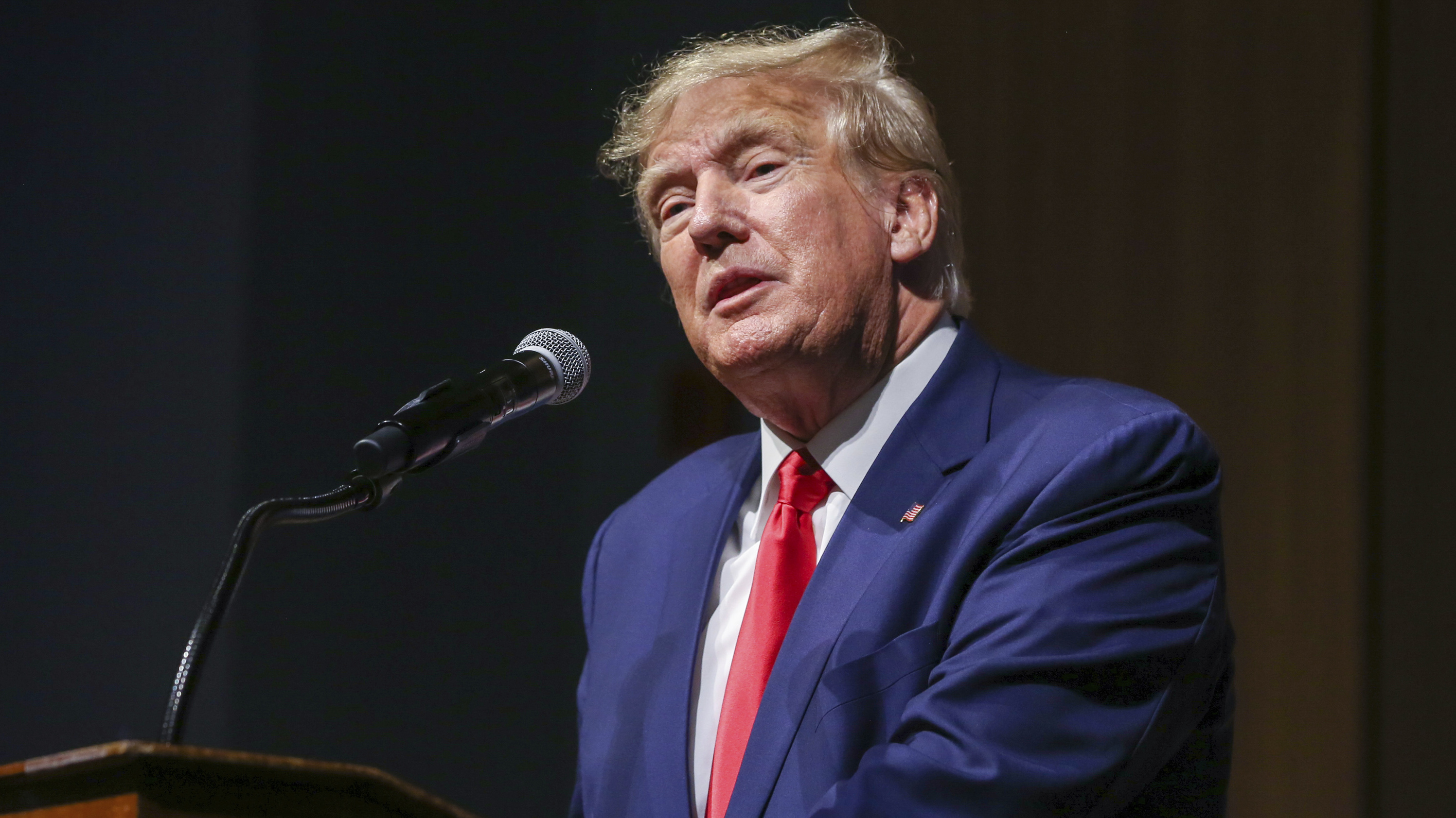 Former President Trump at the annual New Hampshire Republican State Committee meeting in January. Trump has promised to crack down on the Mexican cartels by instituting the death penalty for drug dealers and smugglers.