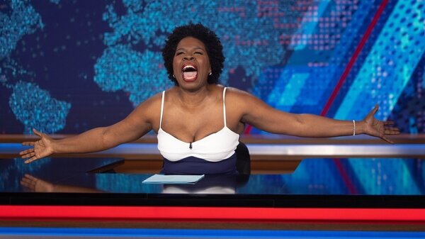 Saturday Night Live alum Leslie Jones was The Daily Show's first guest host. She brought energy, enthusiasm and commitment to the gig.