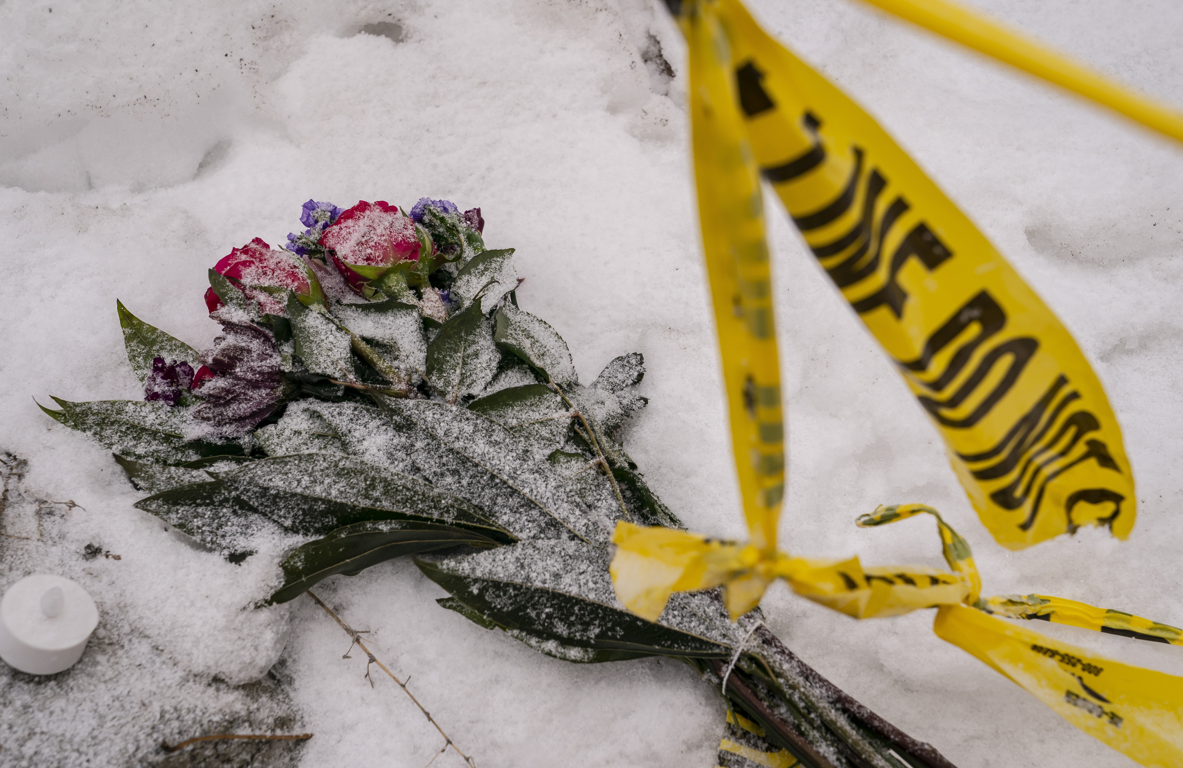Flowers are seen outside the off-campus home where the quadruple murder took place in Moscow, Idaho. (Getty Images)