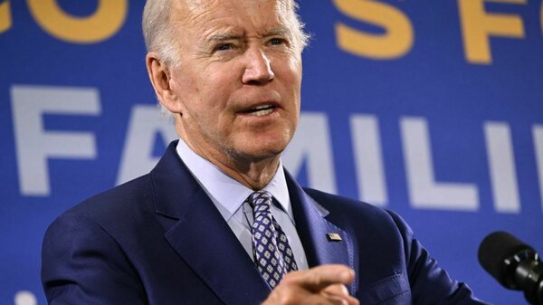 President Biden speaks about student debt relief at Central New Mexico Community College Student Resource Center in Albuquerque, N.M., on Nov. 3, 2022. His plan to forgive up to $20,000 of student debt is being challenged at the Supreme Court.
