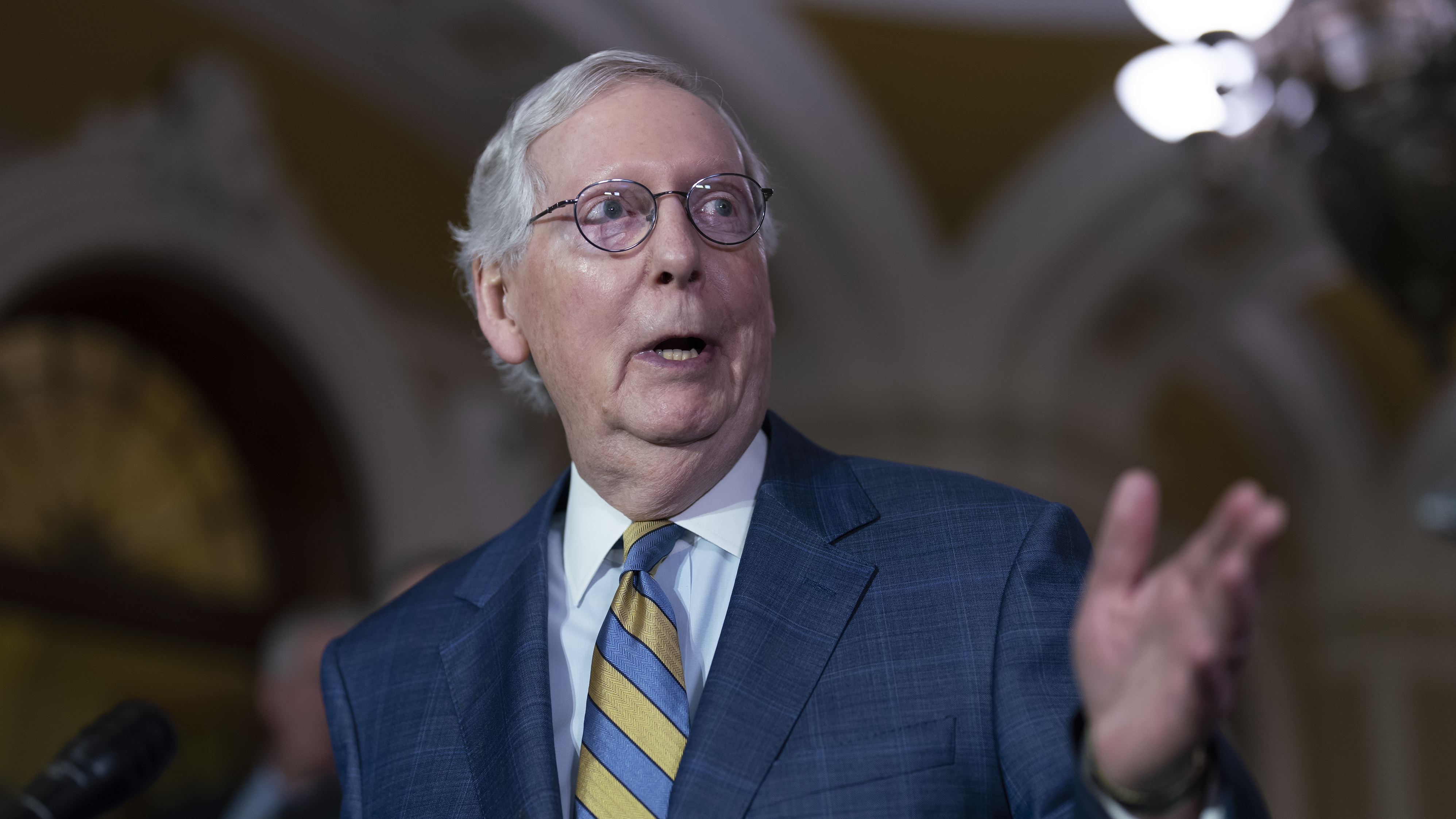 GOP leader Mitch McConnell is hospitalized after fall, his spokesman says